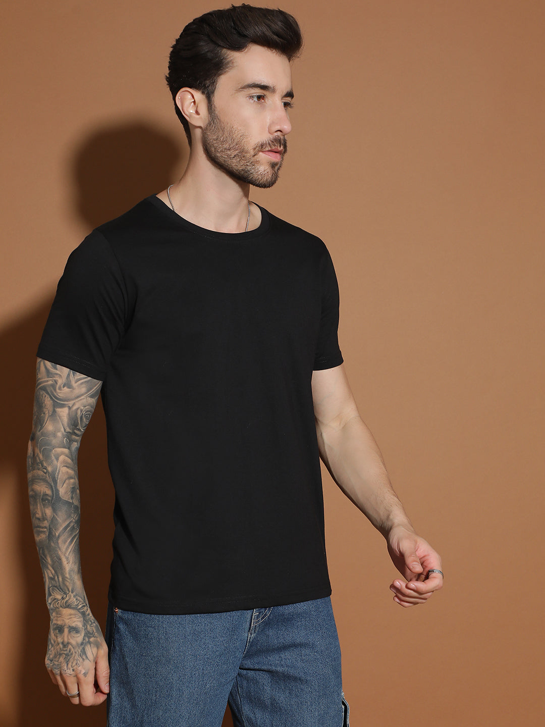 Single Jersey Round Neck Regular Fit Half Sleeve Casual T-Shirt