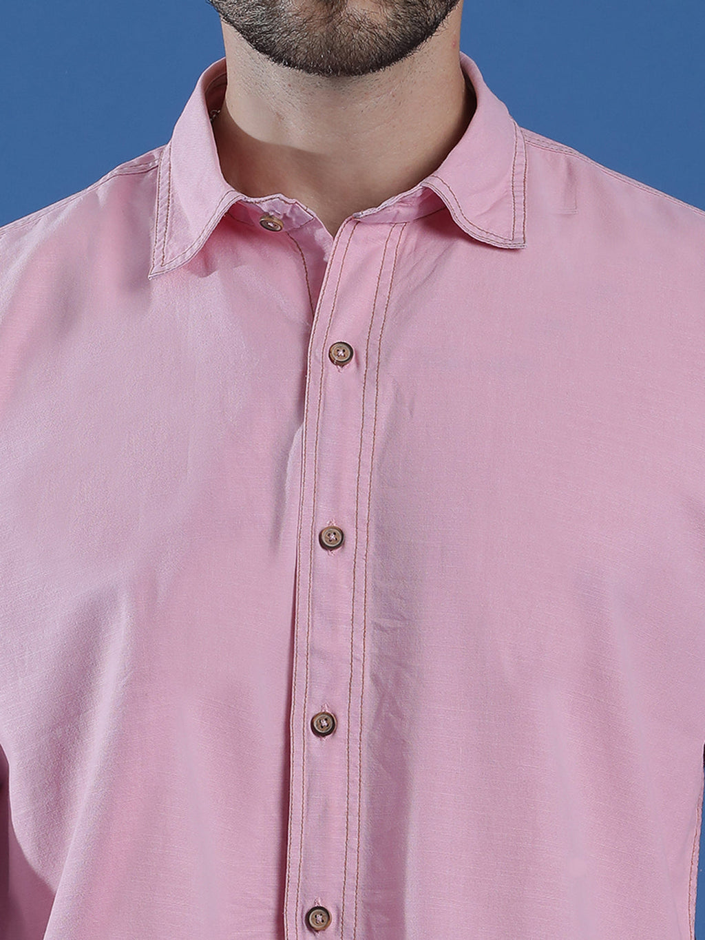 Denim Regular Fit Full Sleeve Cutaway Collar Casual Shirt