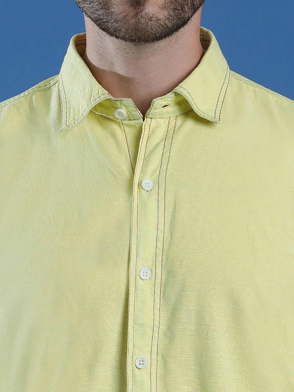 Denim Regular Fit Full Sleeve Cutaway Collar Casual Shirt