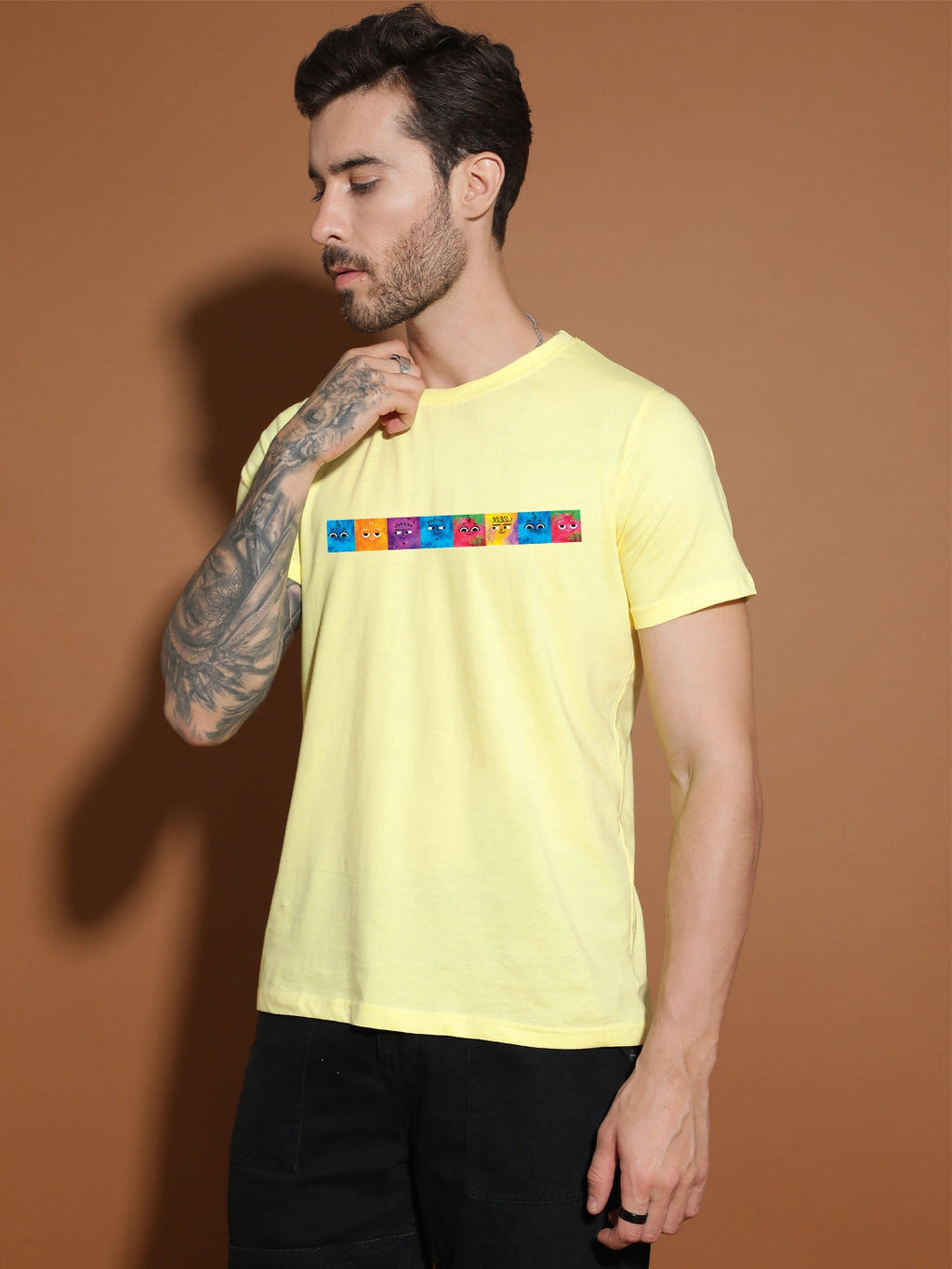 Breezer Tribe Men’s Cotton Jersey Half Sleeve Round Neck Regular Fit Printed Casual Tee