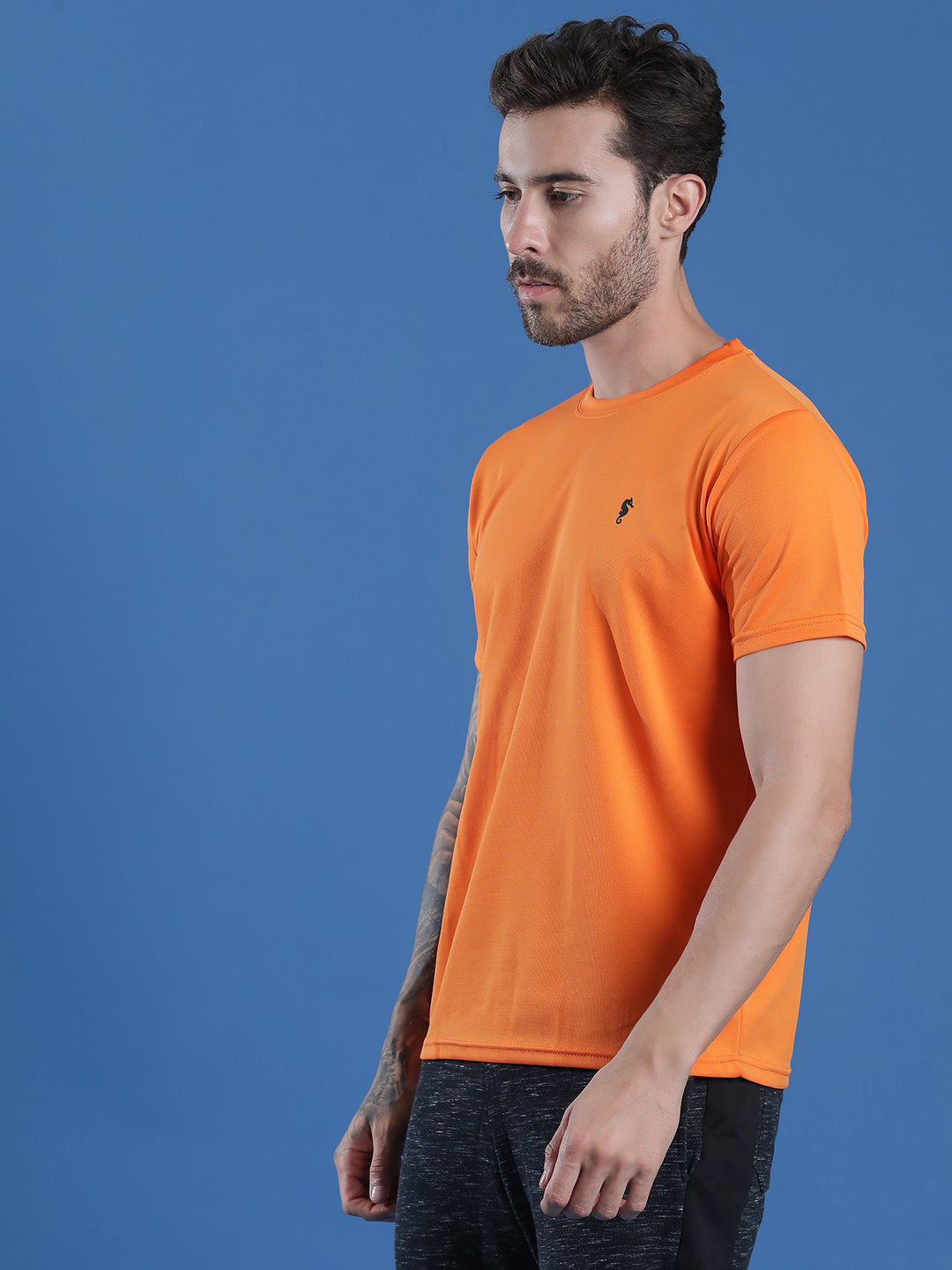 Slim Fit Half Sleeve Round Neck T-Shirt