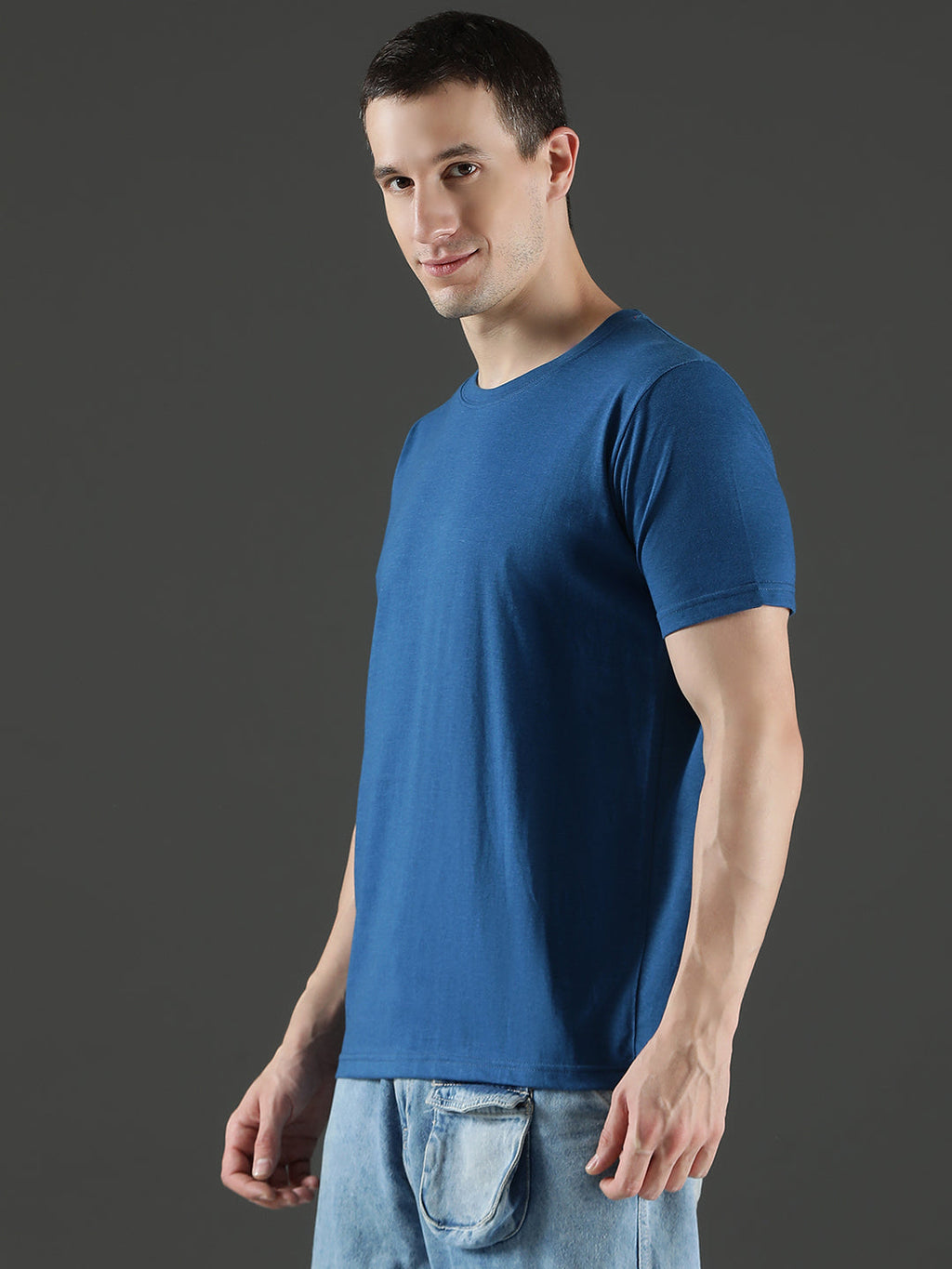 Single Jersey Round Neck Regular Fit Half Sleeve Casual T-Shirt