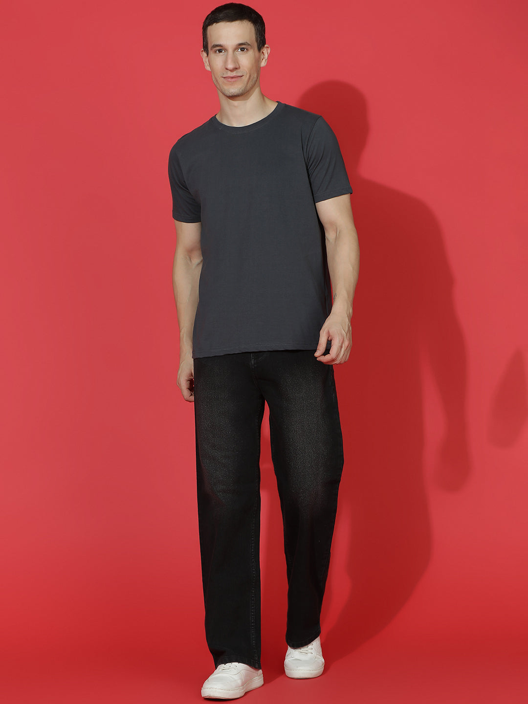 Single Jersey Round Neck Regular Fit Half Sleeve Casual T-Shirt