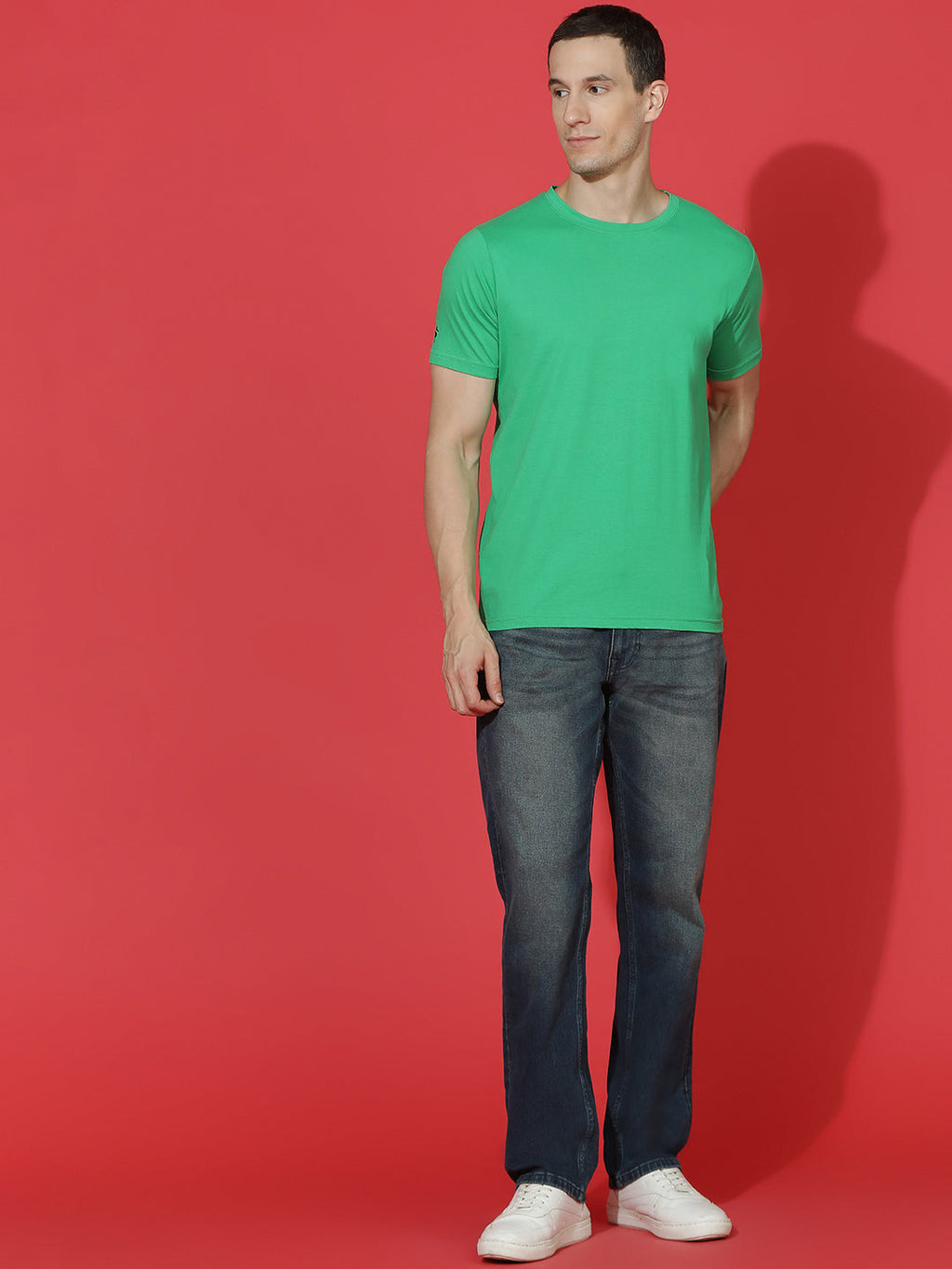 Single Jersey Round Neck Regular Fit Half Sleeve Casual T-Shirt