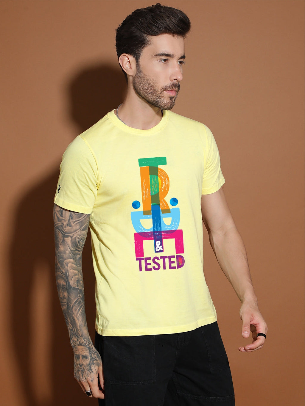 Breezer Tribe Men’s Cotton Single Jersey Round Neck Regular Fit Printed Half Sleeve Casual T-Shirt