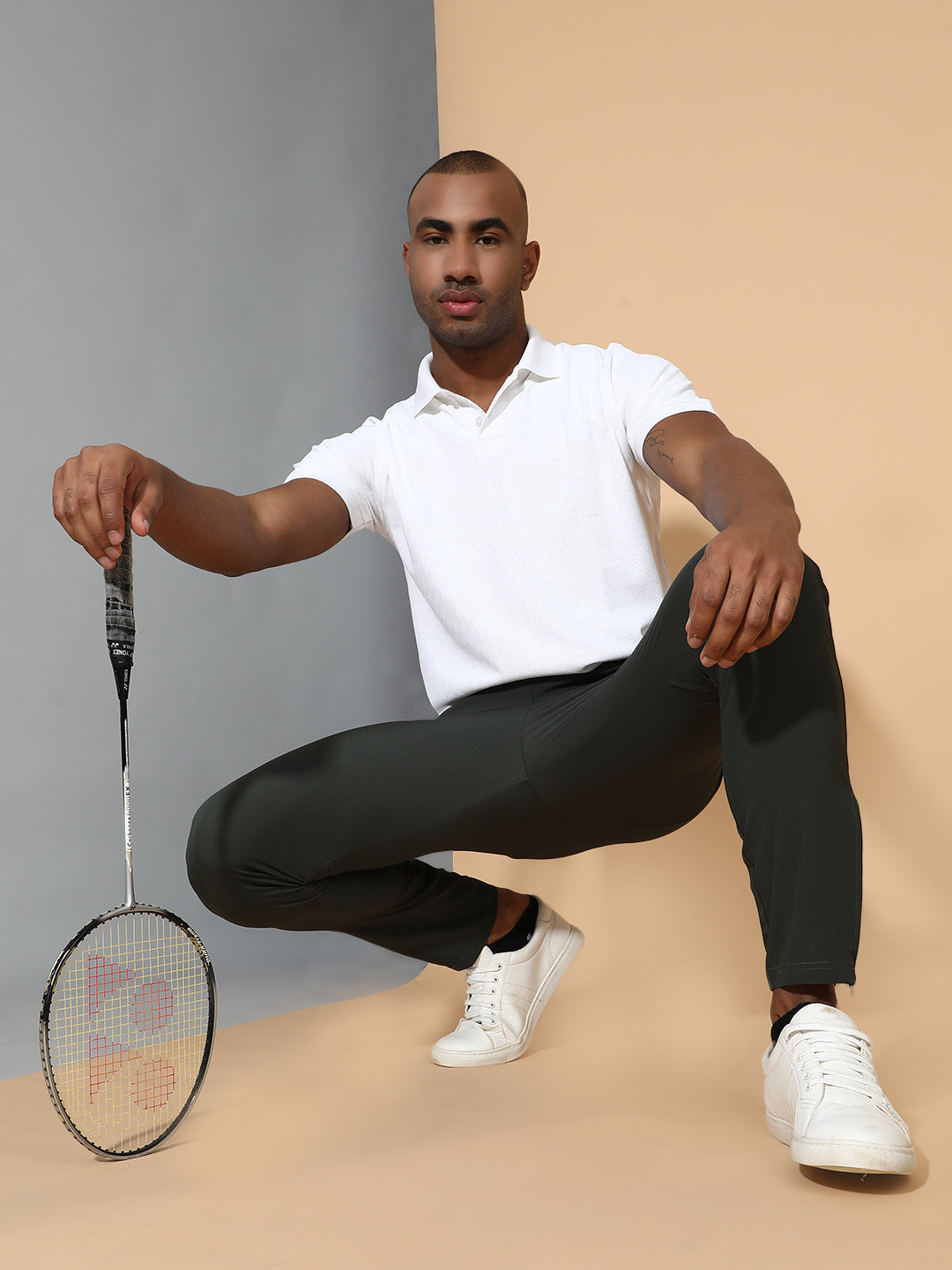 Dryfit Polyester Jacquard Textured Polo Neck Half Sleeve T-Shirt