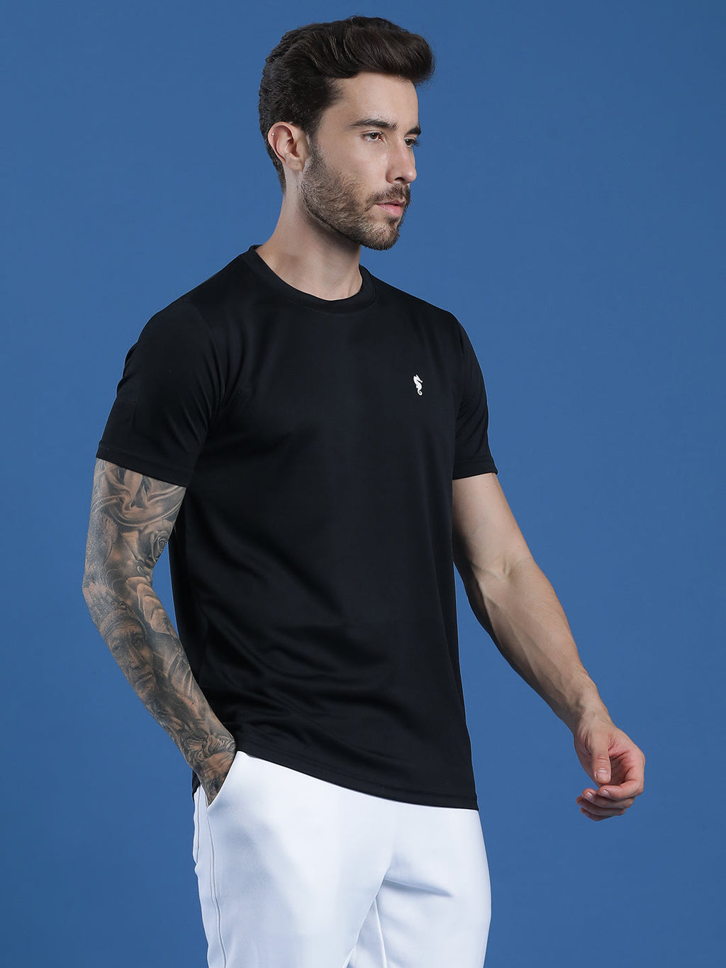 Slim Fit Half Sleeve Round Neck T-Shirt
