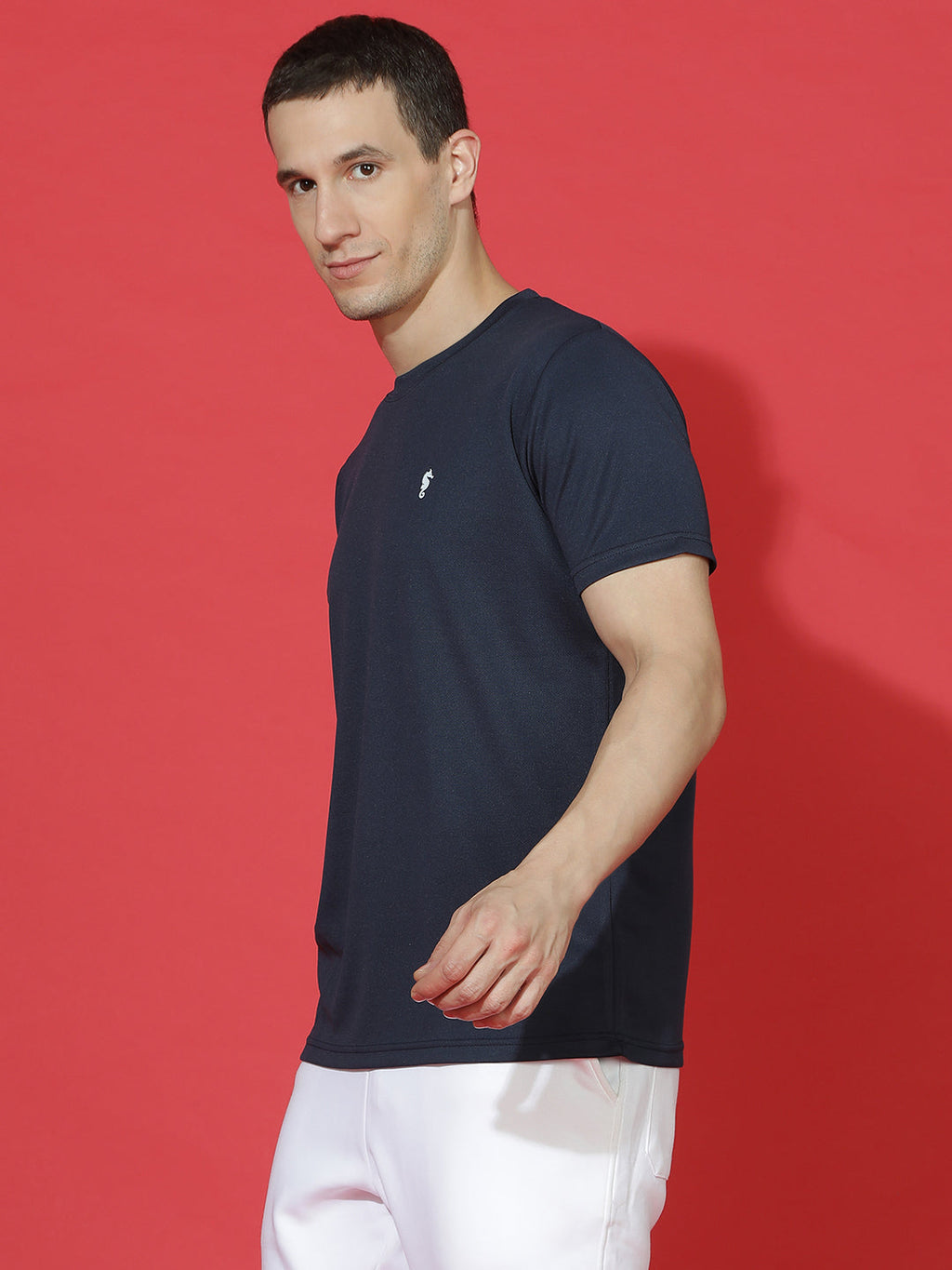 Slim Fit Half Sleeve Round Neck T-Shirt