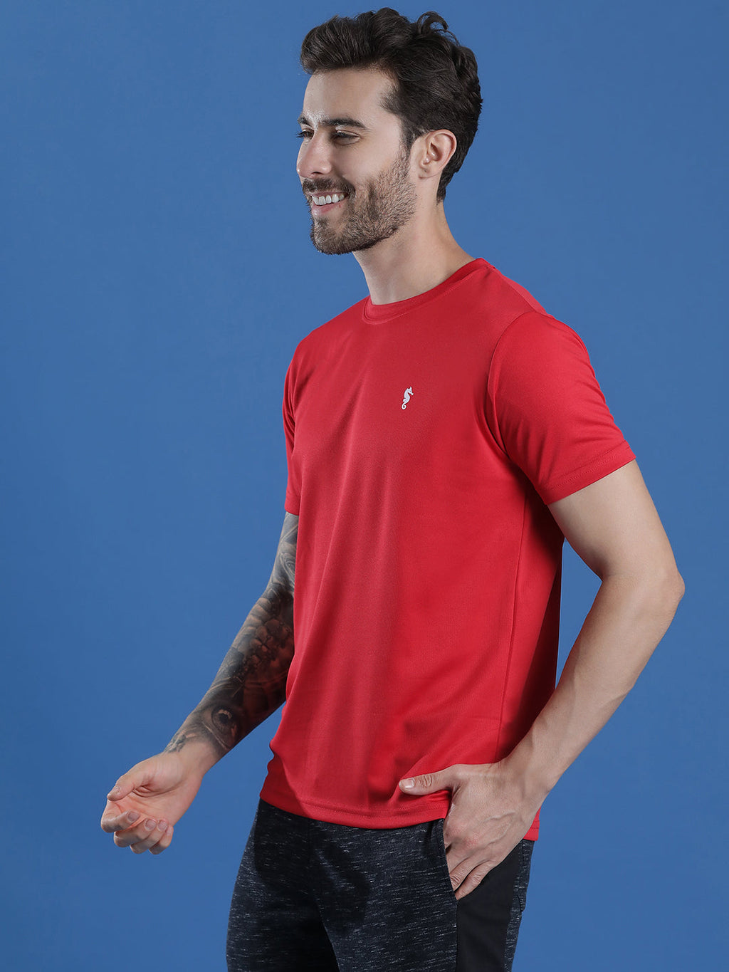 Slim Fit Half Sleeve Round Neck T-Shirt