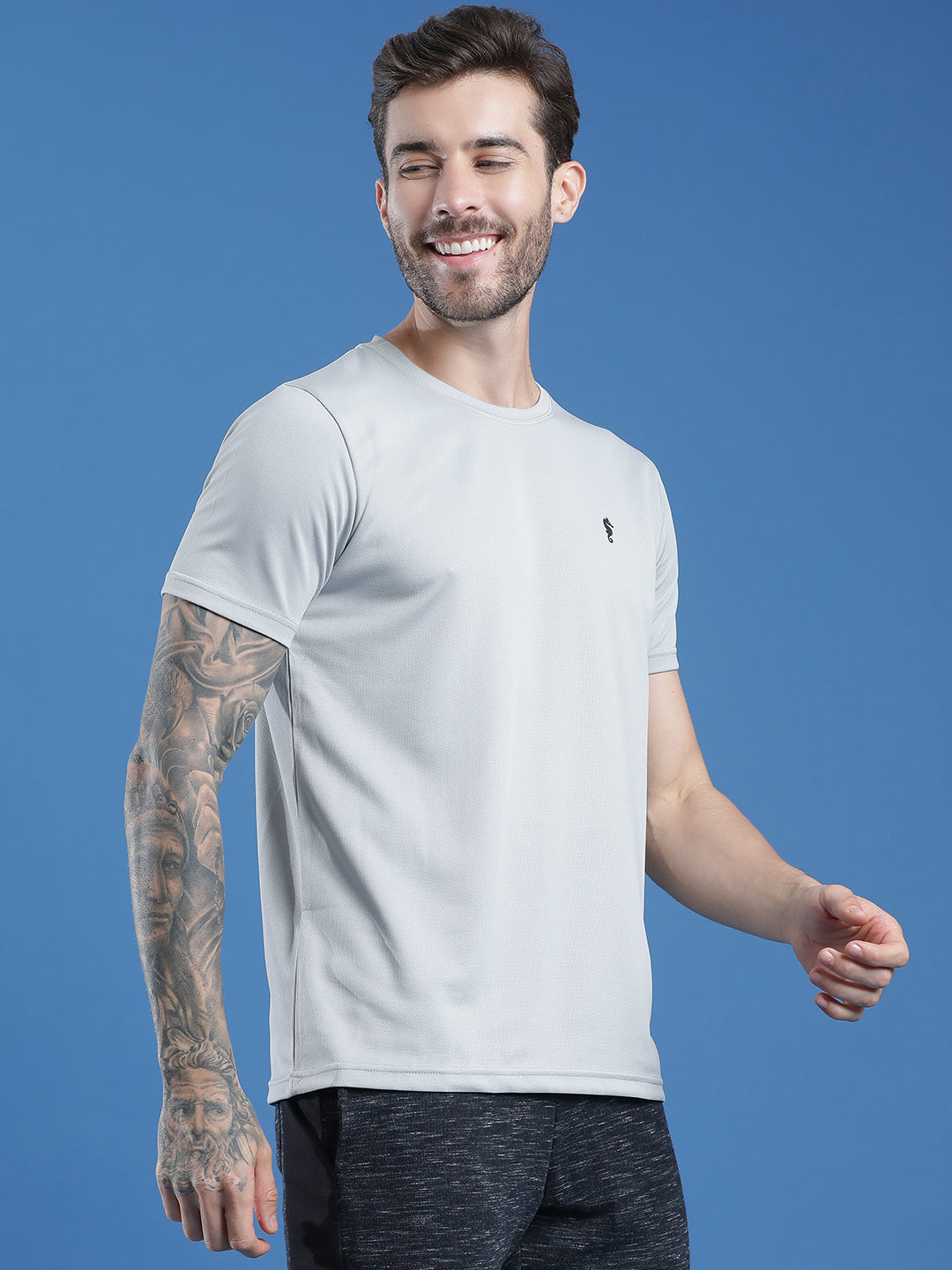 Slim Fit Half Sleeve Round Neck T-Shirt
