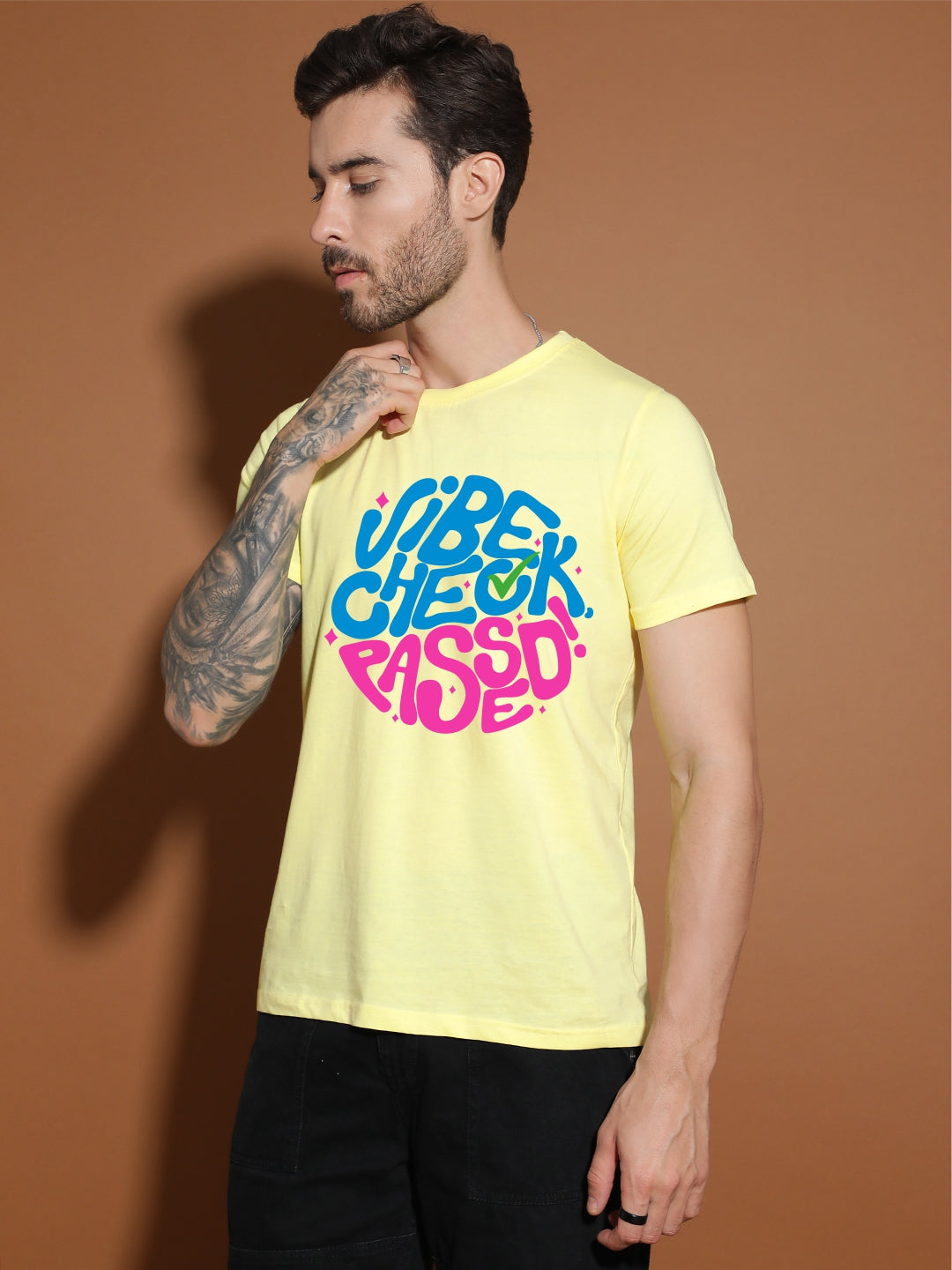 Breezer Tribe White Round Neck Cotton T-Shirt for Men | Regular Fit, Half Sleeves, Casual Printed Style