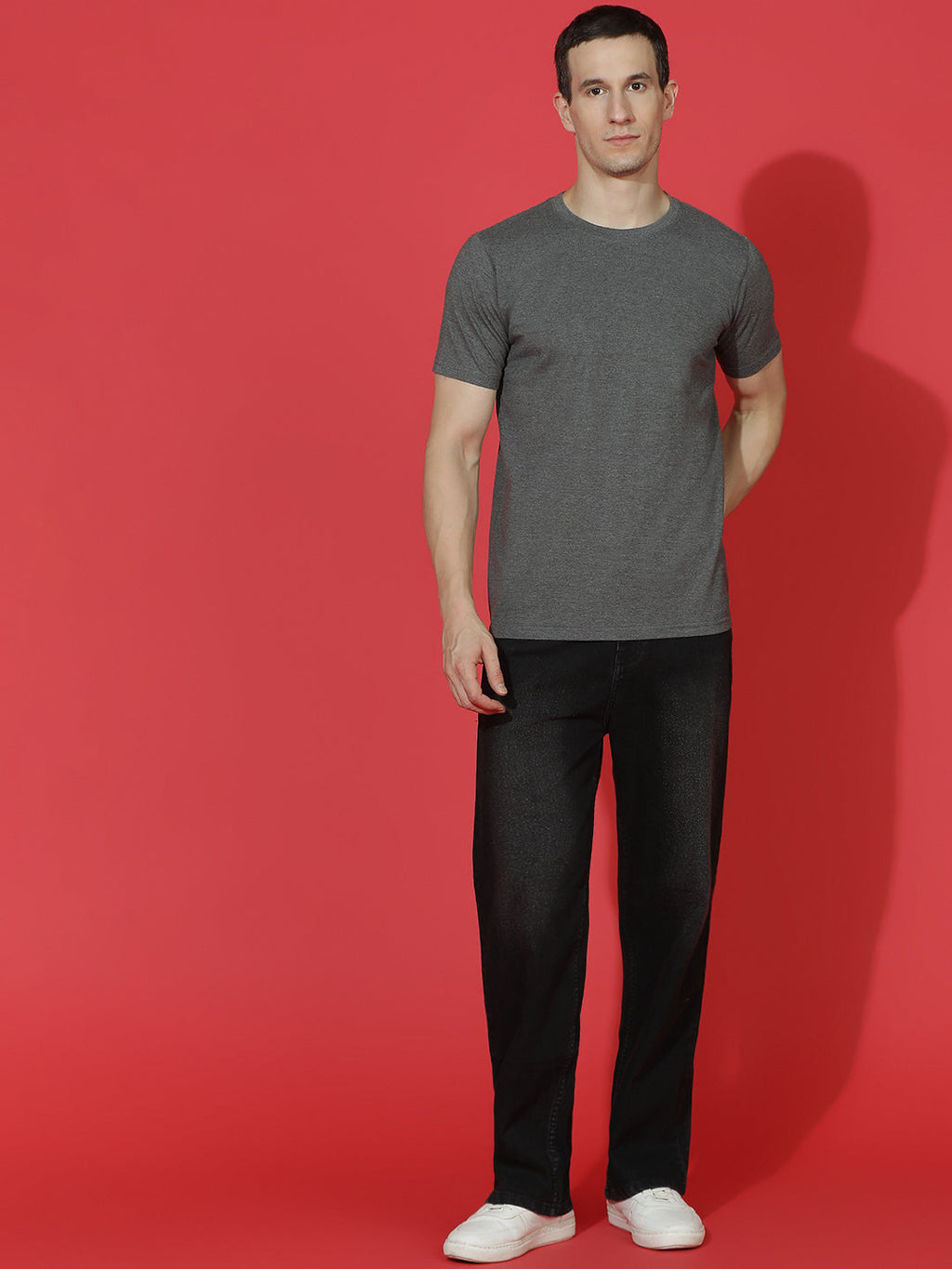 Single Jersey Round Neck Regular Fit Half Sleeve Casual T-Shirt