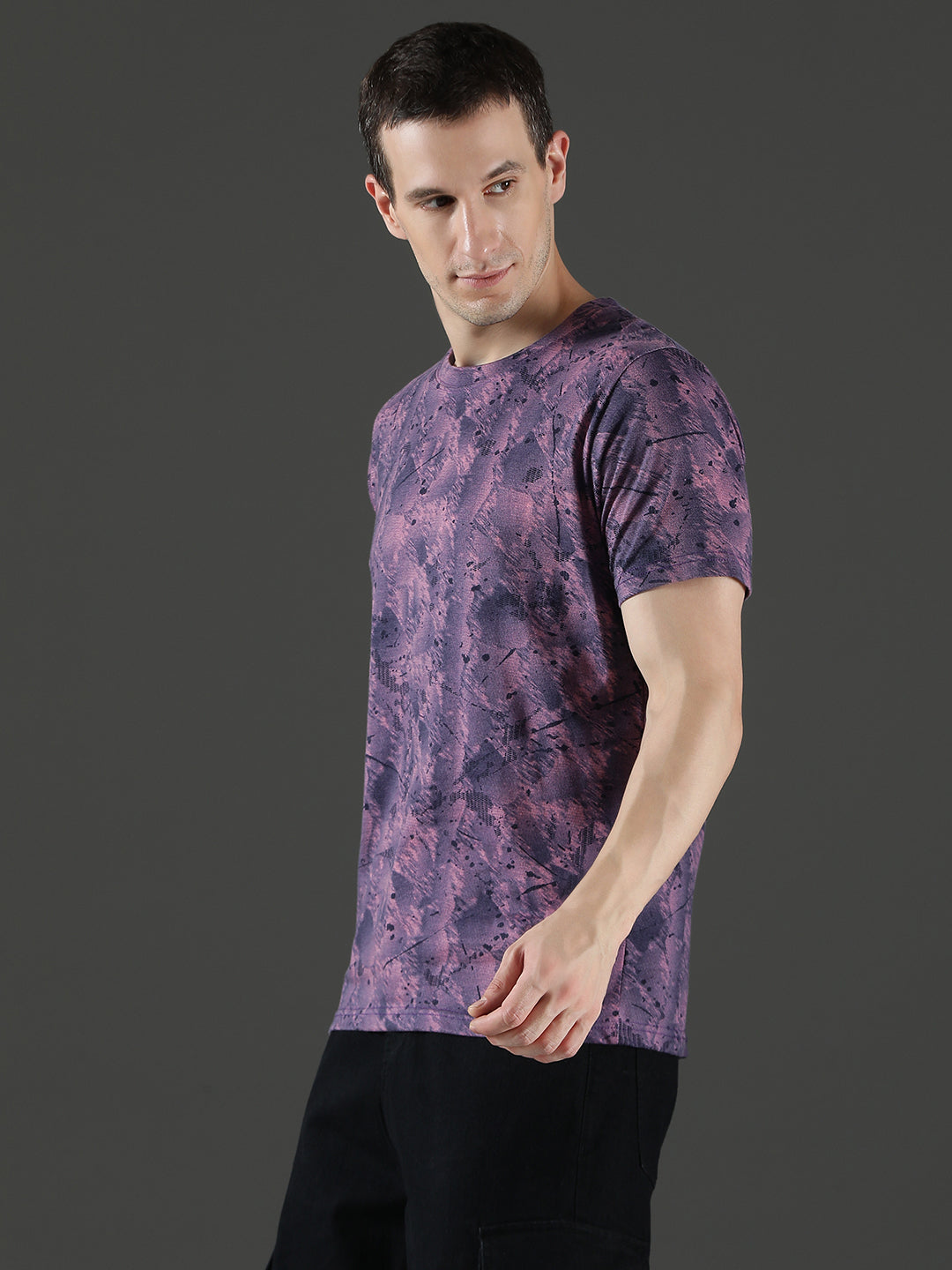 Single Jersey Round Neck Slim Fit Printed Half Sleeve T-Shirt