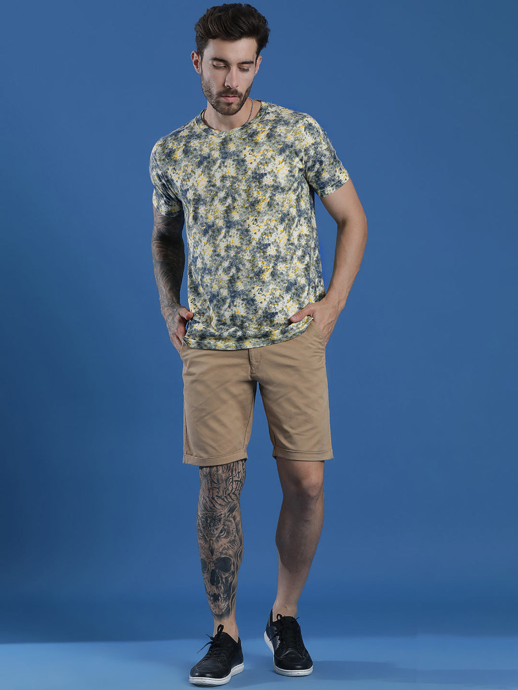 Single Jersey Round Neck Slim Fit Printed Half Sleeve T-Shirt