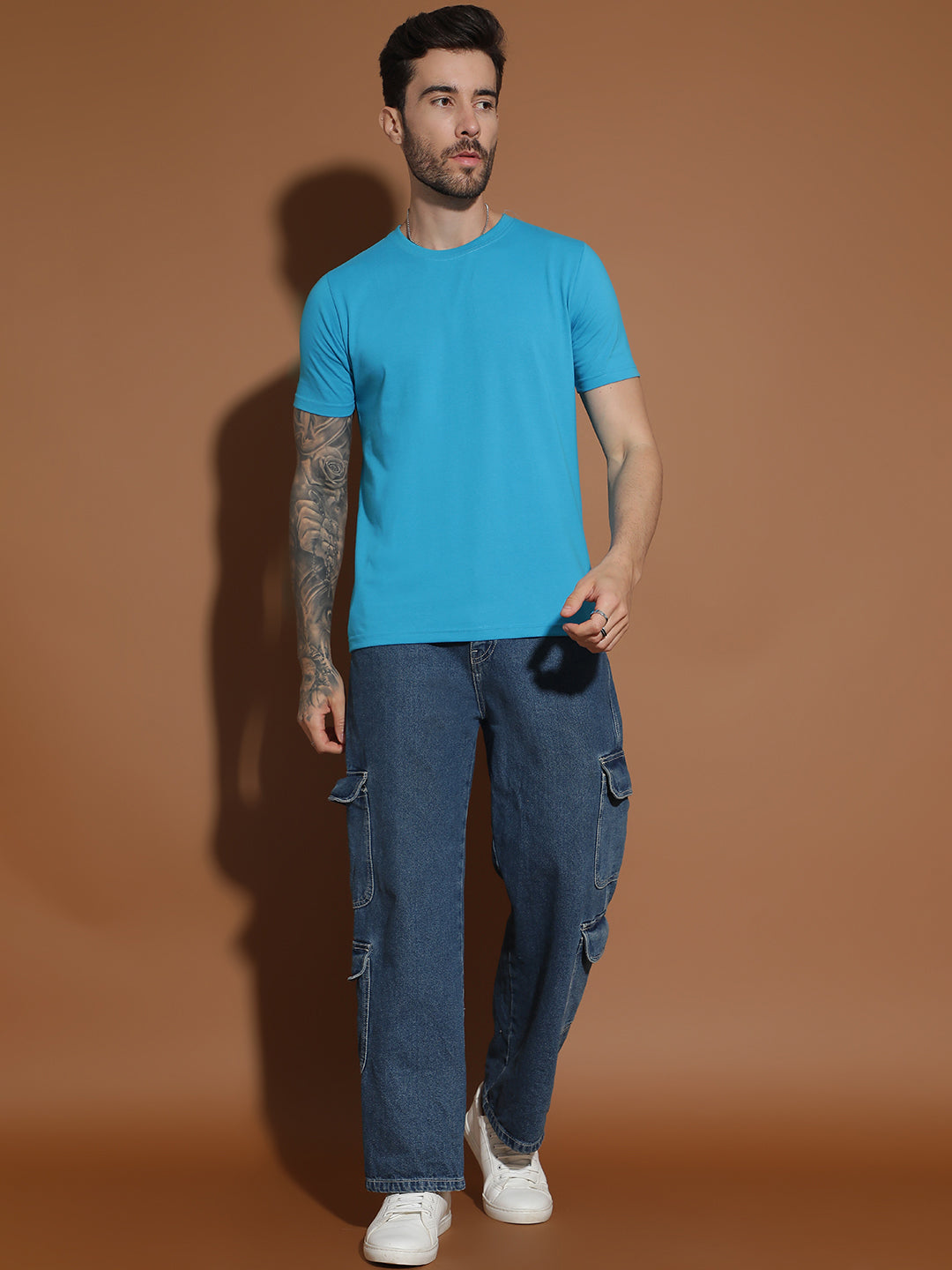 Single Jersey Round Neck Regular Fit Half Sleeve Casual T-Shirt