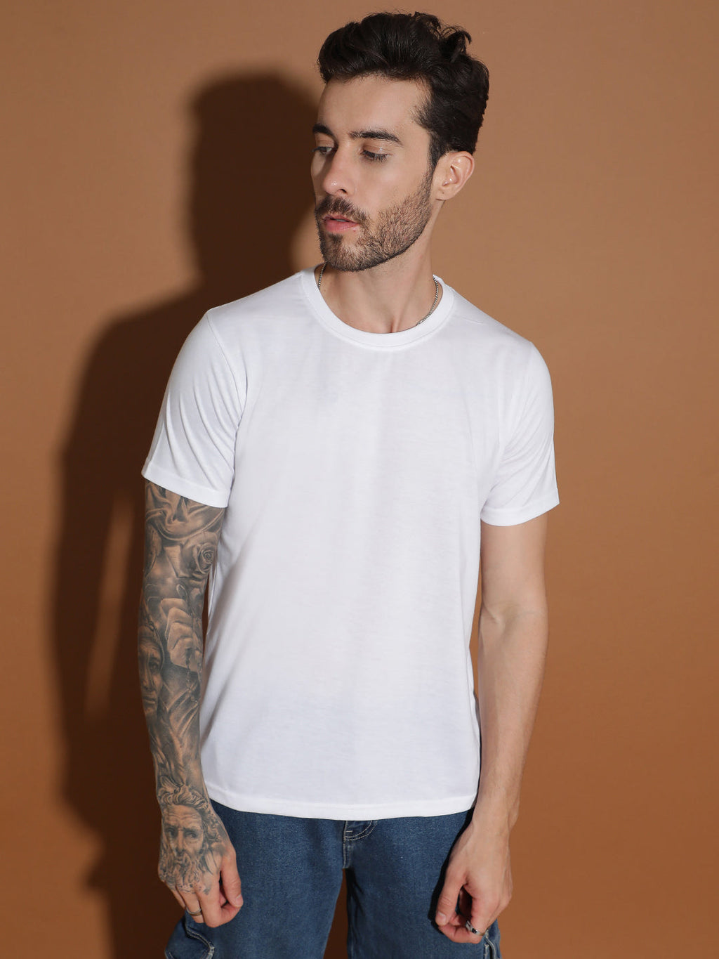 Single Jersey Round Neck Regular Fit Half Sleeve Casual T-Shirt