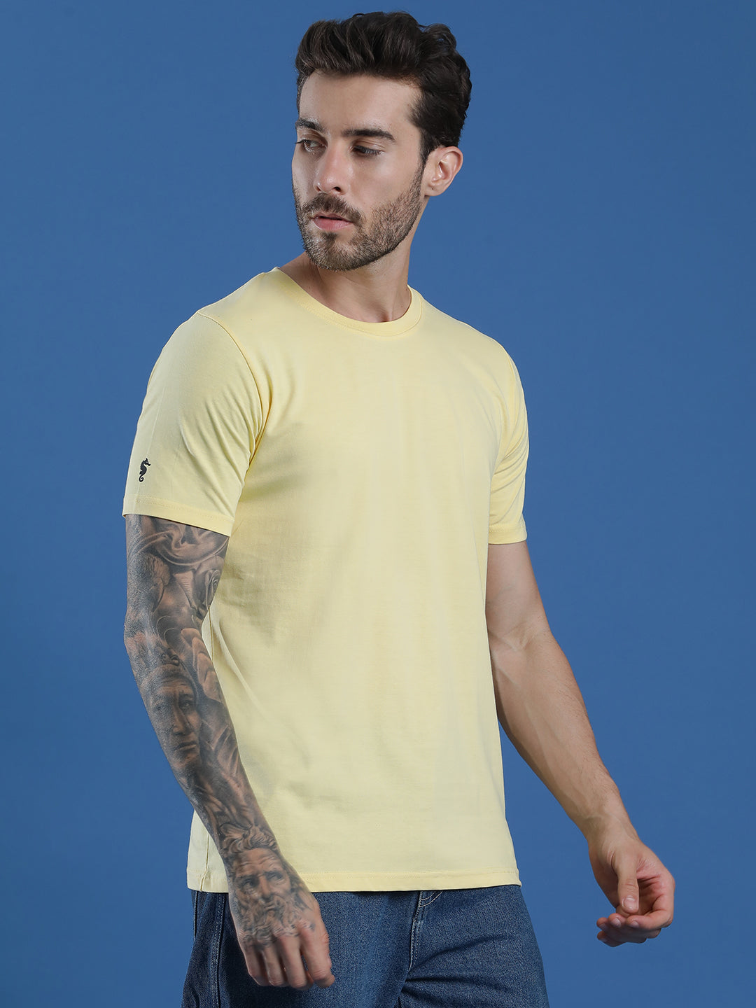Single Jersey Round Neck Regular Fit Half Sleeve Casual T-Shirt