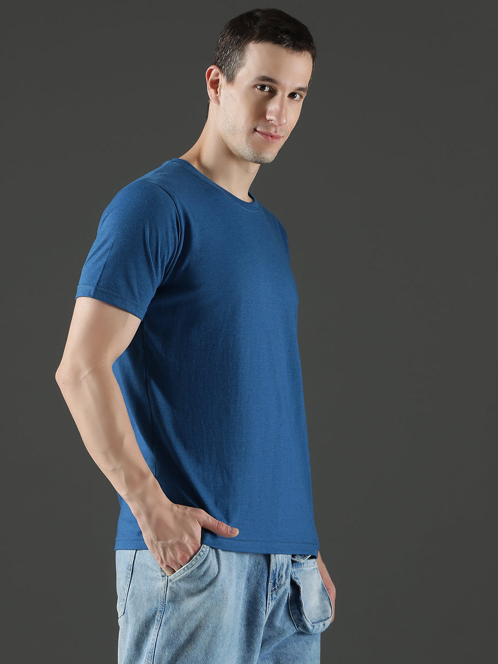 Single Jersey Round Neck Regular Fit Half Sleeve Casual T-Shirt