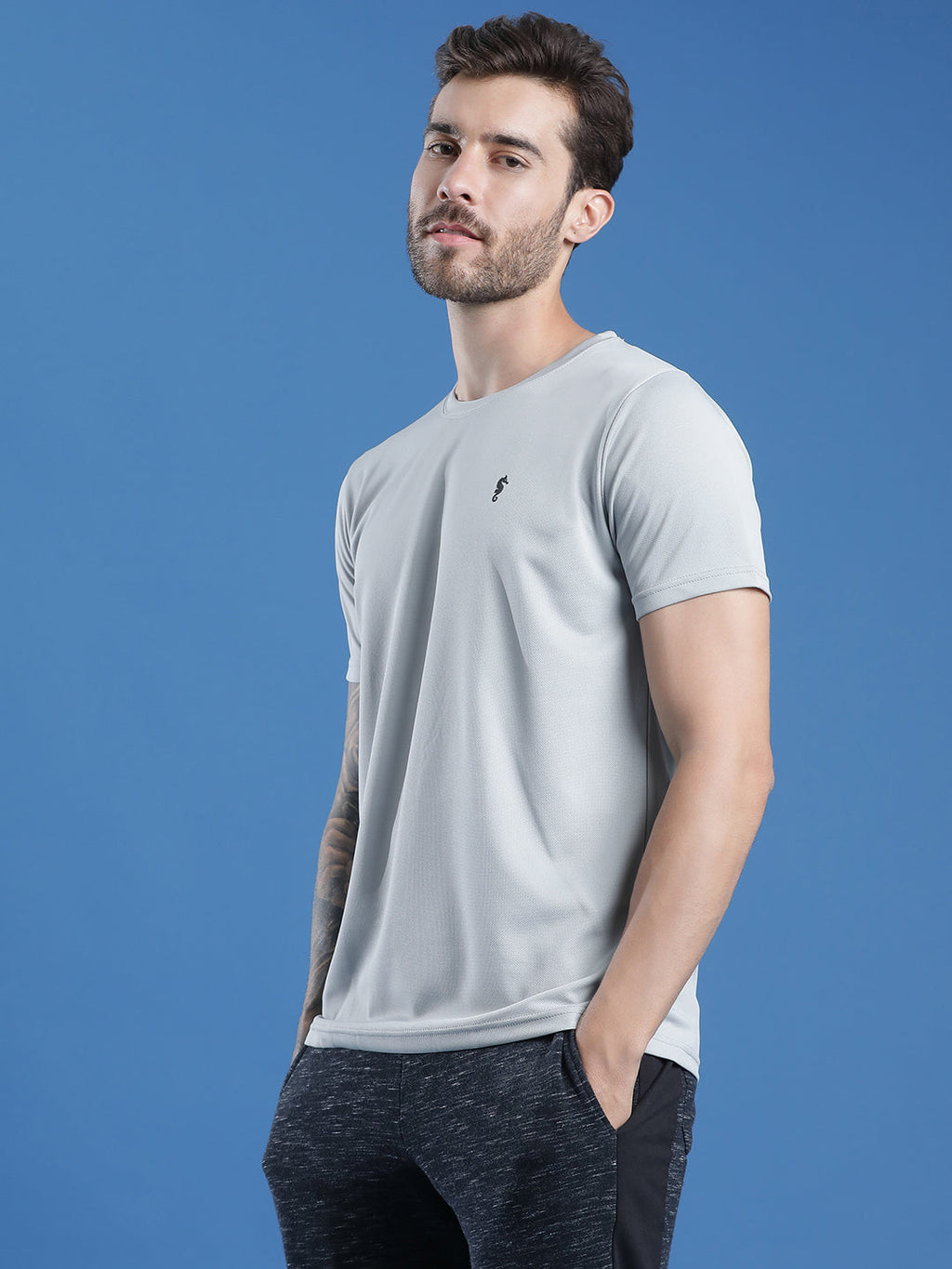Slim Fit Half Sleeve Round Neck T-Shirt