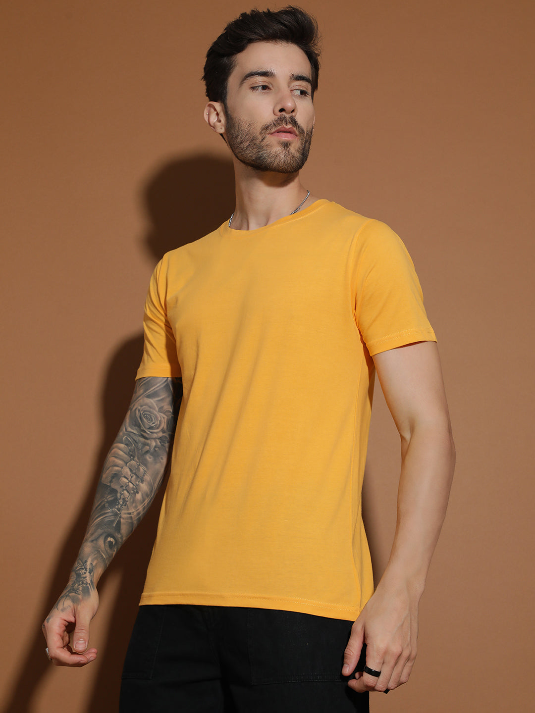 Single Jersey Round Neck Regular Fit Half Sleeve Casual T-Shirt