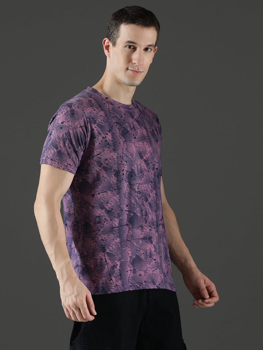 Single Jersey Round Neck Slim Fit Printed Half Sleeve T-Shirt