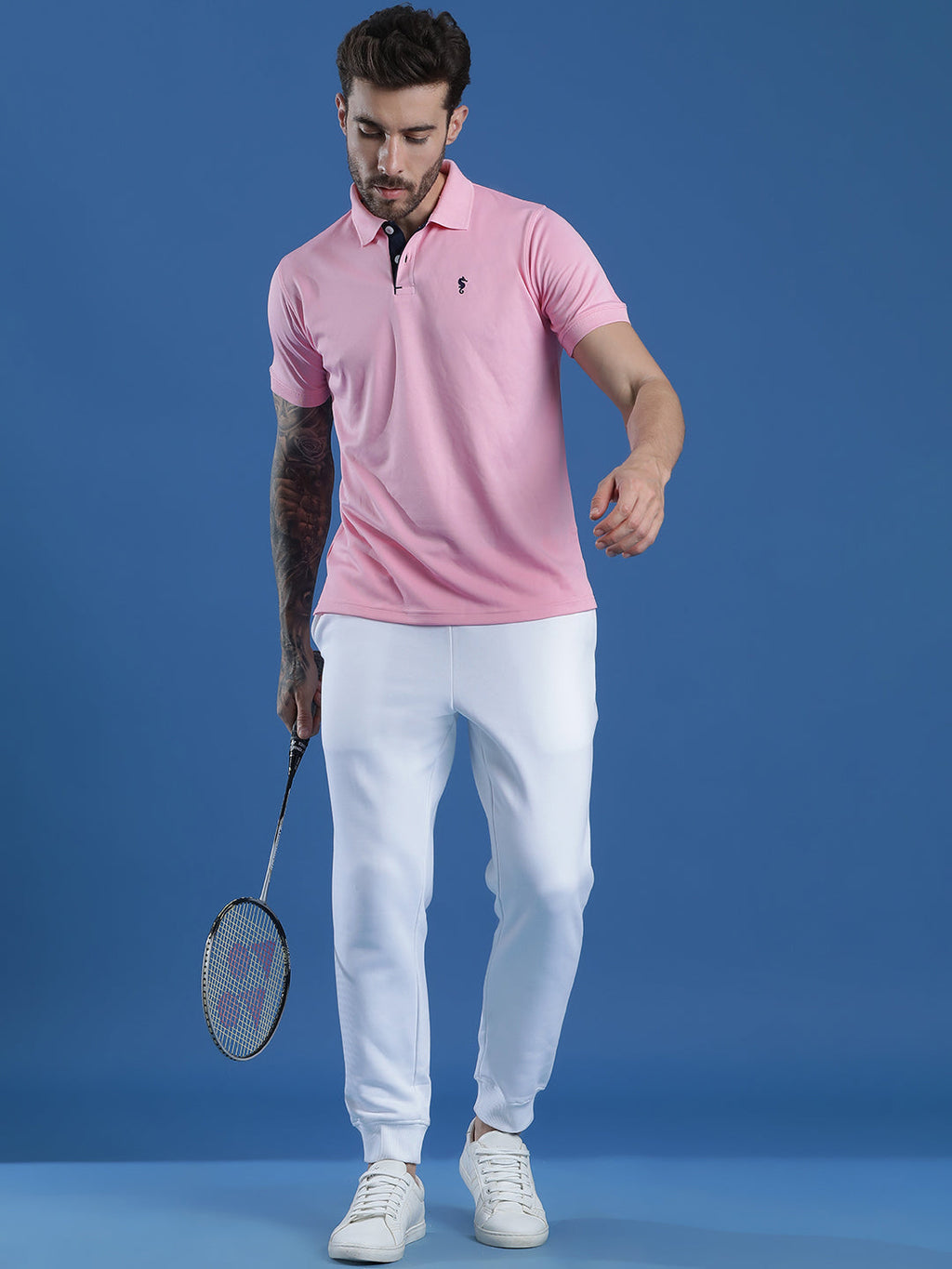 Dryfit Textured Structured Polo Neck Half Sleeve Casual T-Shirt