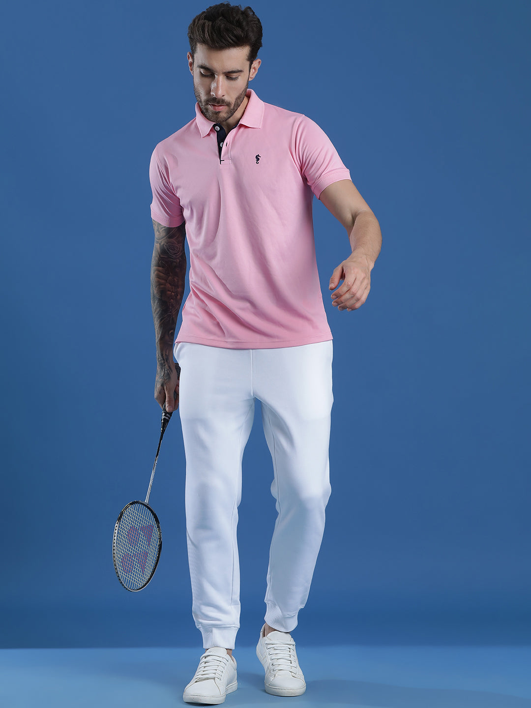 Dryfit Textured Structured Polo Neck Half Sleeve Casual T-Shirt