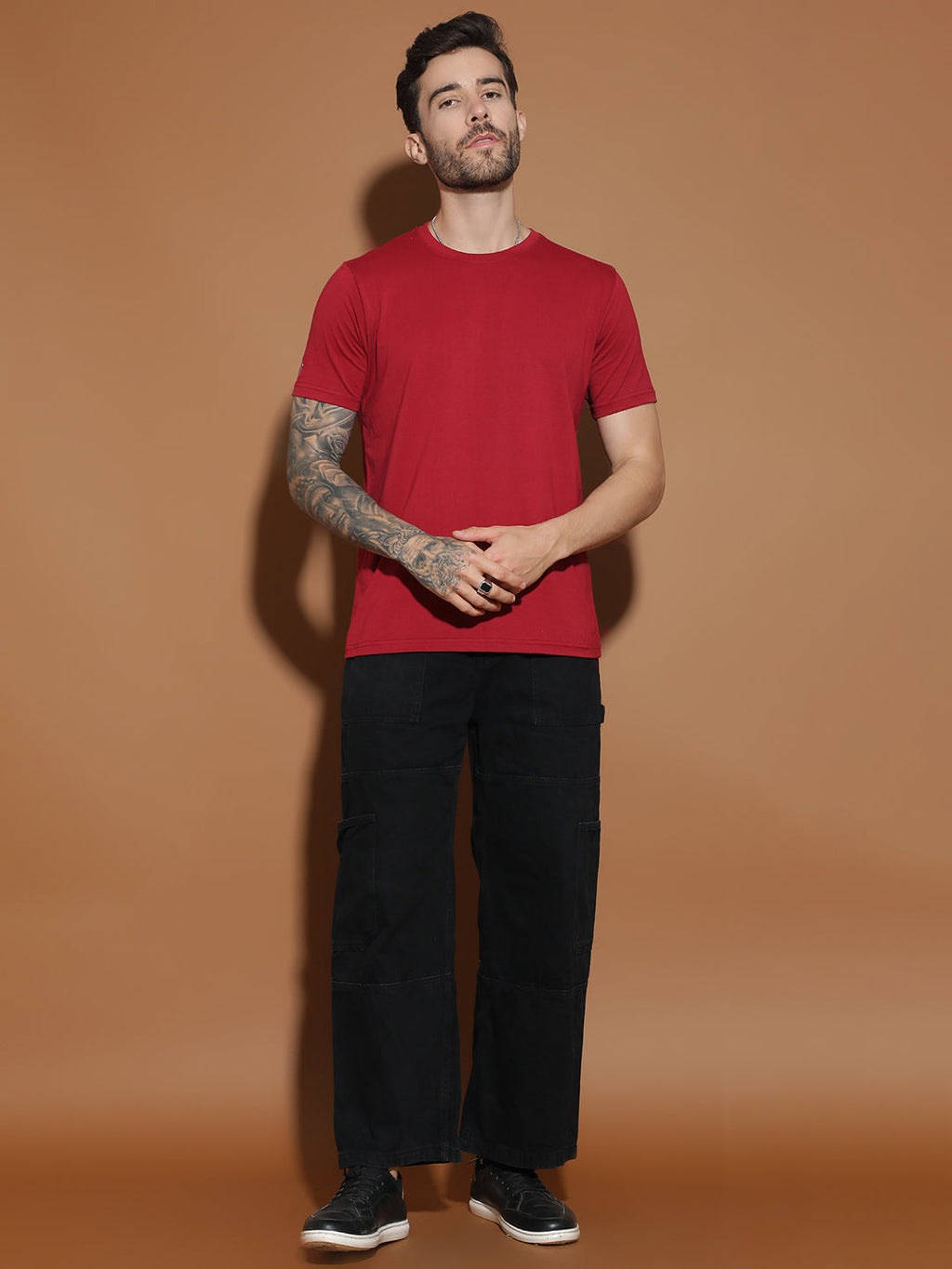 Single Jersey Round Neck Regular Fit Half Sleeve Casual T-Shirt