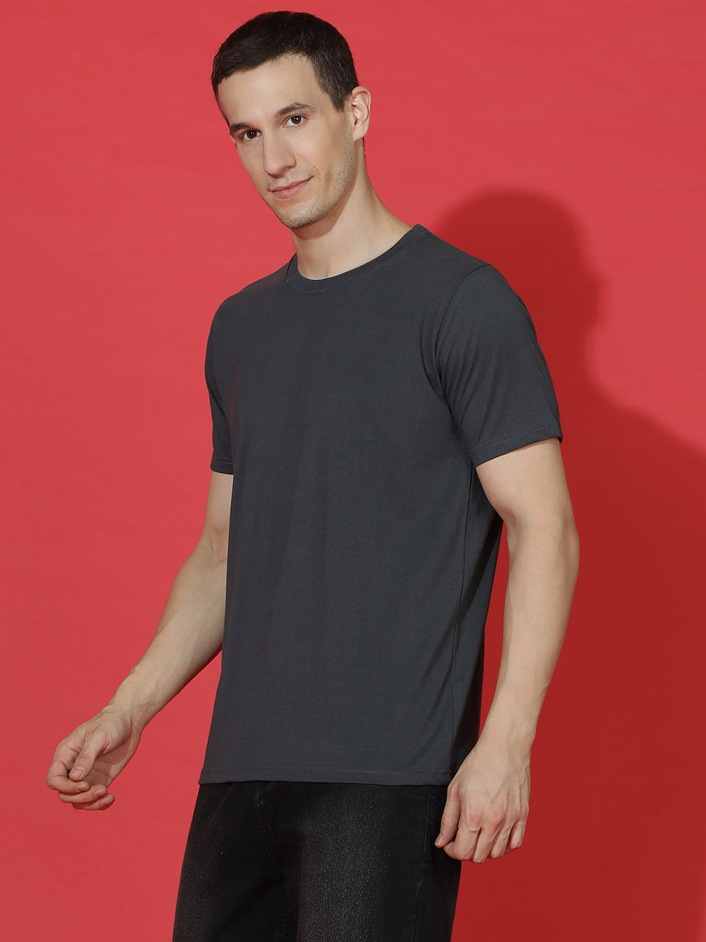 Single Jersey Round Neck Regular Fit Half Sleeve Casual T-Shirt