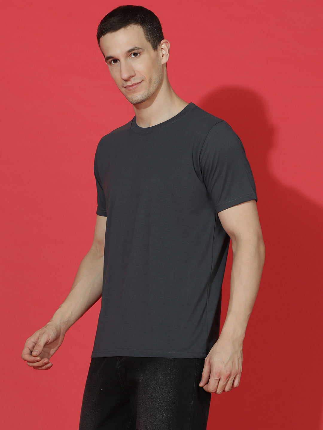 Single Jersey Round Neck Regular Fit Half Sleeve Casual T-Shirt