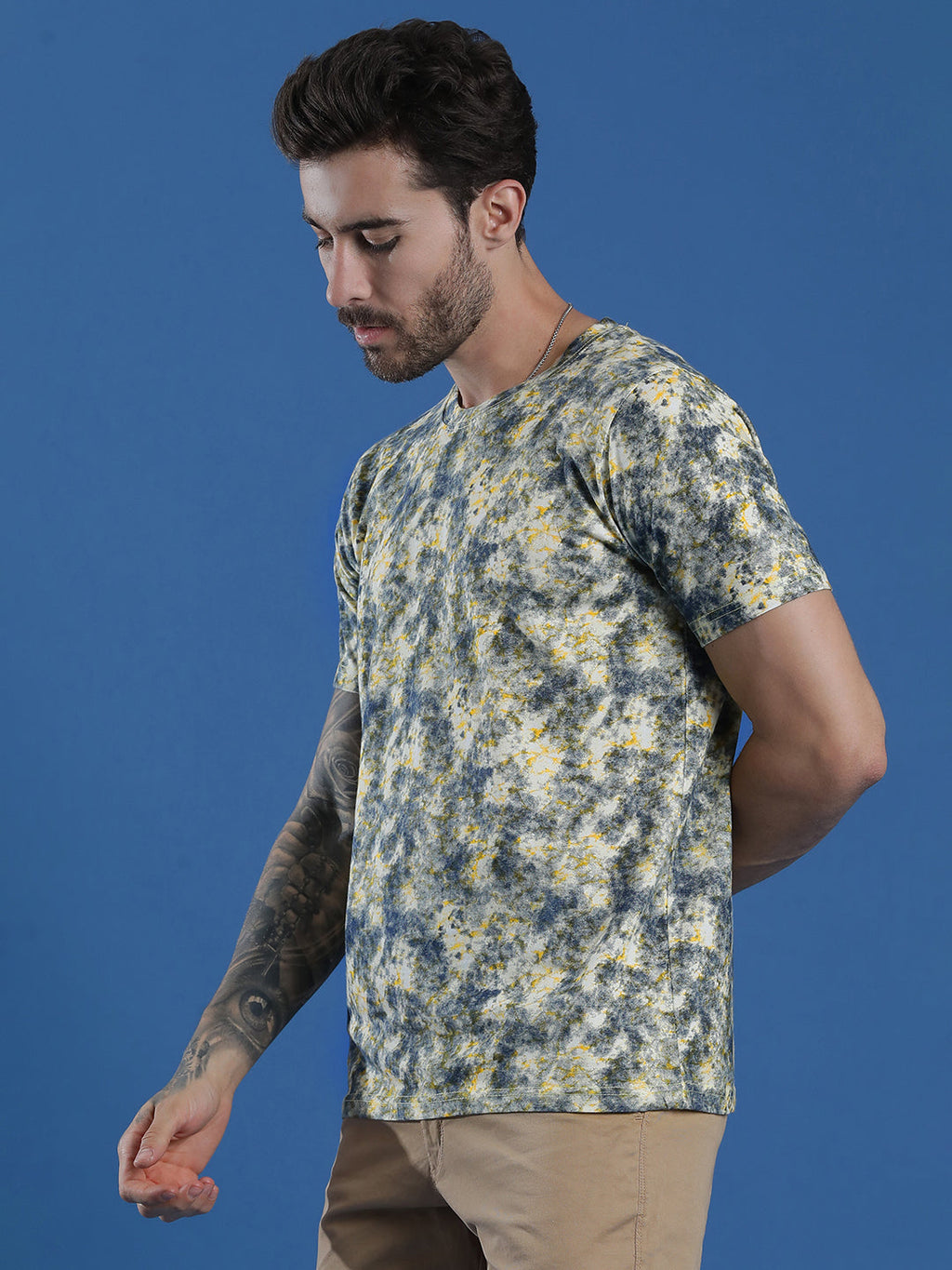 Single Jersey Round Neck Slim Fit Printed Half Sleeve T-Shirt