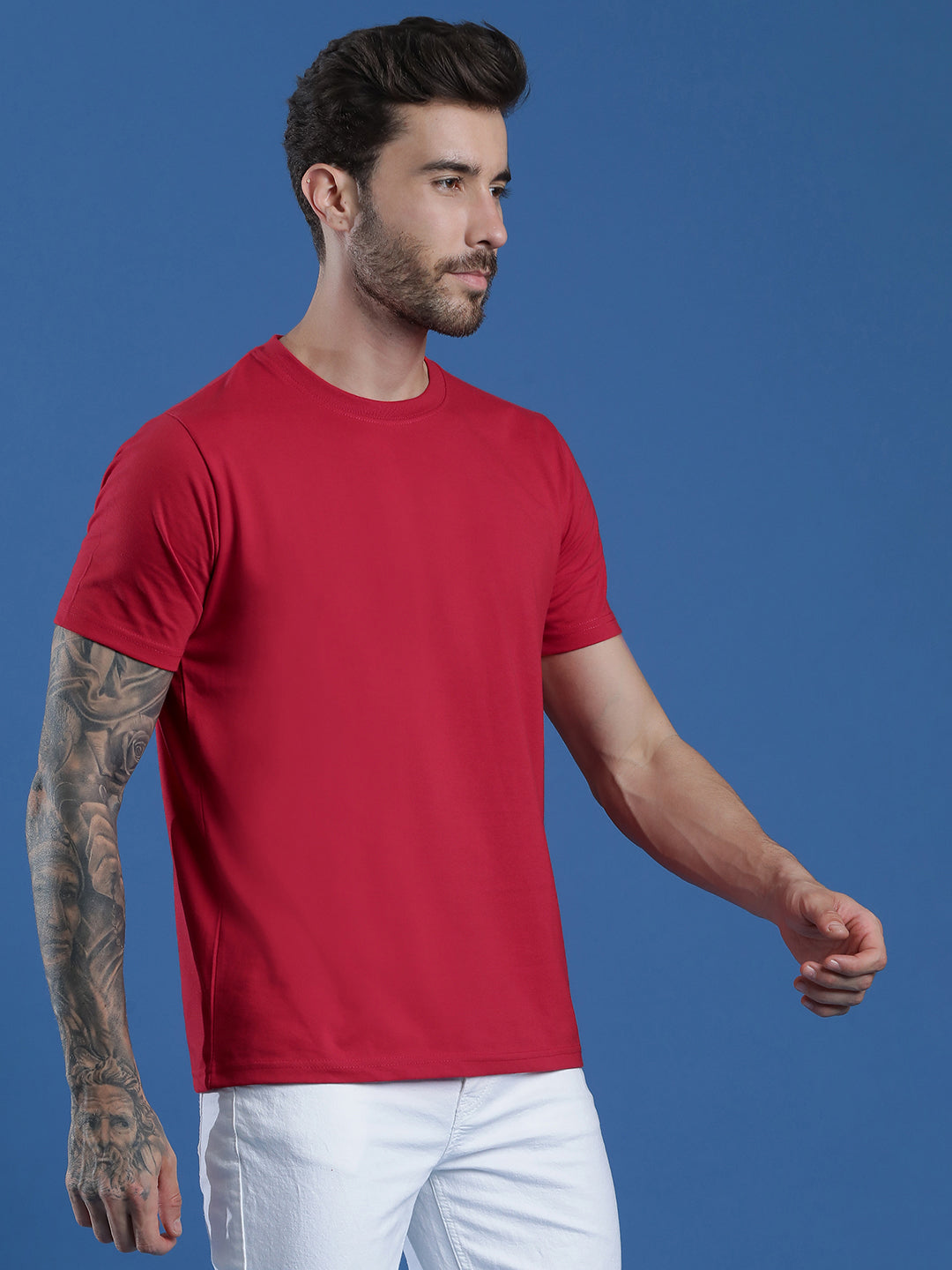 Single Jersey Round Neck Regular Fit Half Sleeve Casual T-Shirt