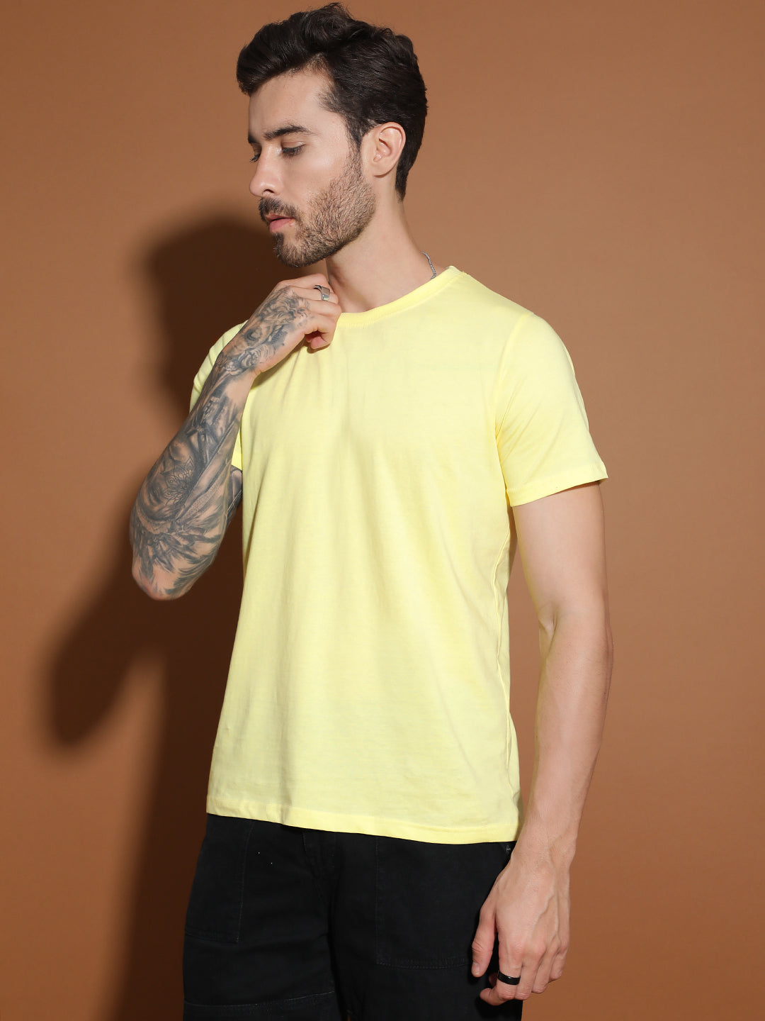 Single Jersey Round Neck Regular Fit Half Sleeve Casual T-Shirt