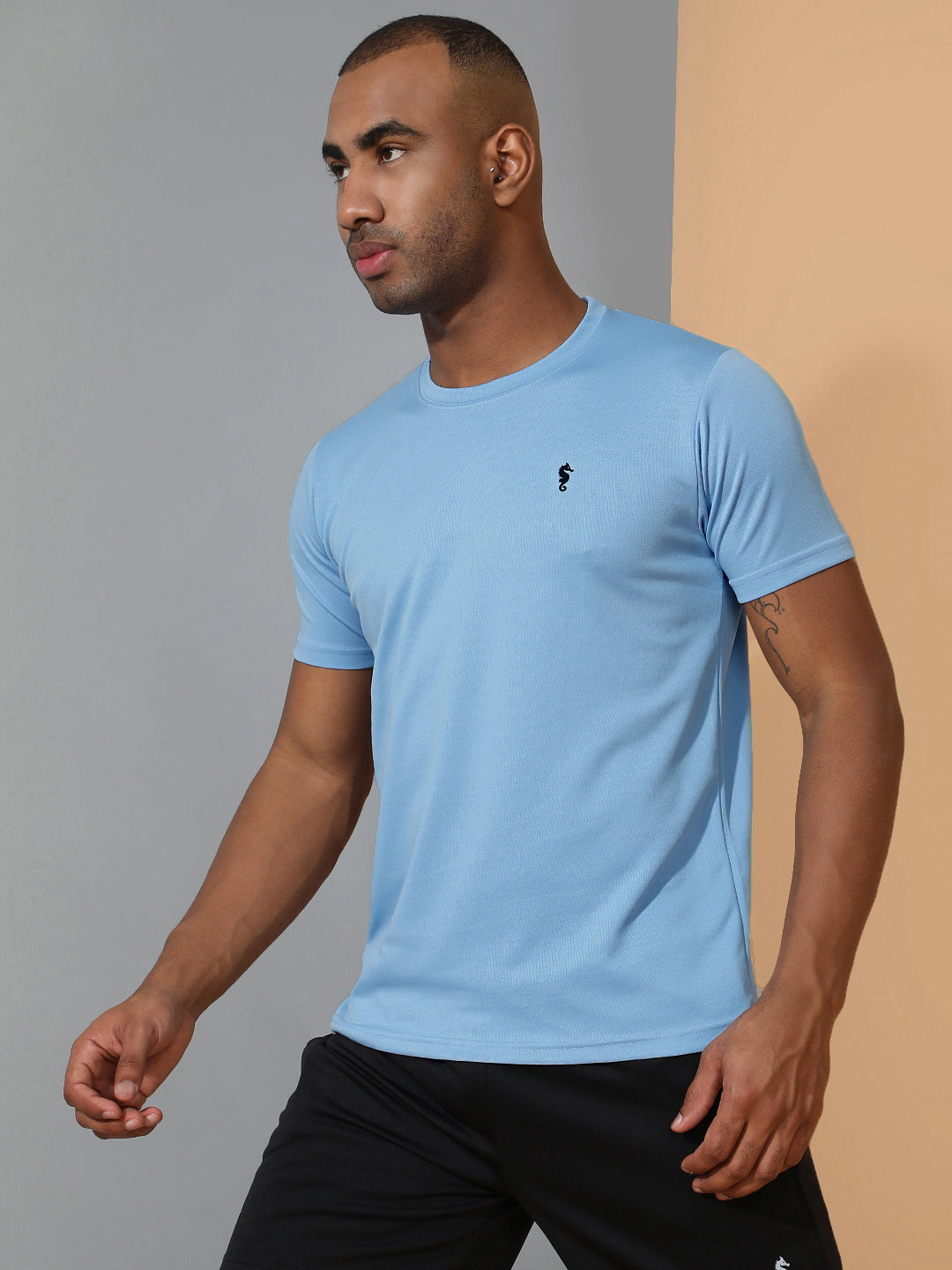 Slim Fit Half Sleeve Round Neck T-Shirt