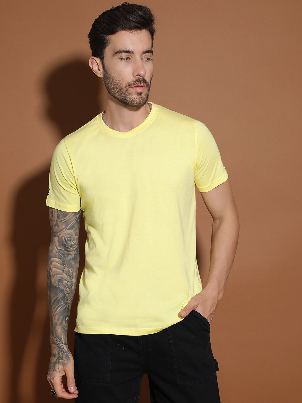 Single Jersey Round Neck Regular Fit Half Sleeve Casual T-Shirt