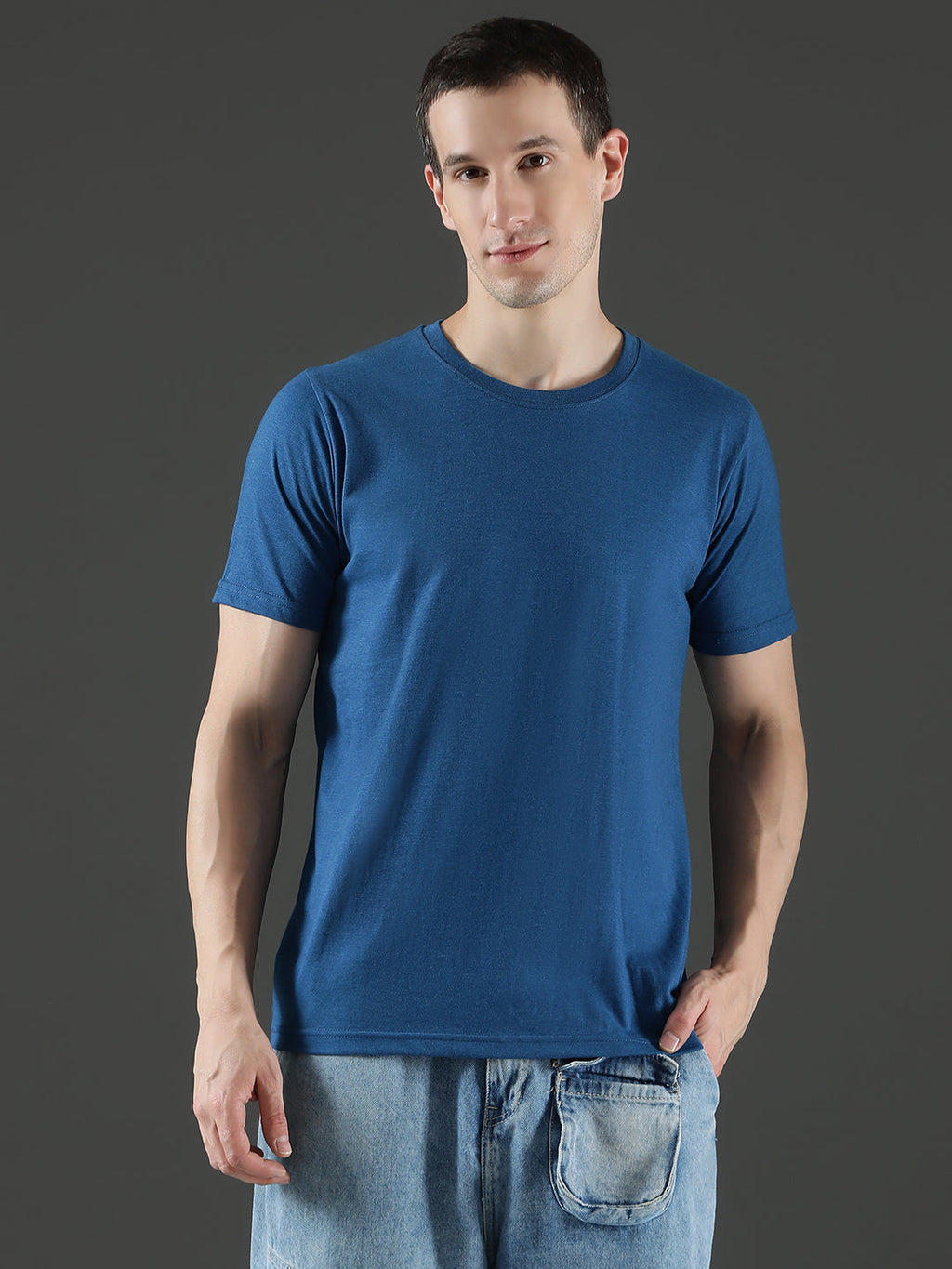 Single Jersey Round Neck Regular Fit Half Sleeve Casual T-Shirt