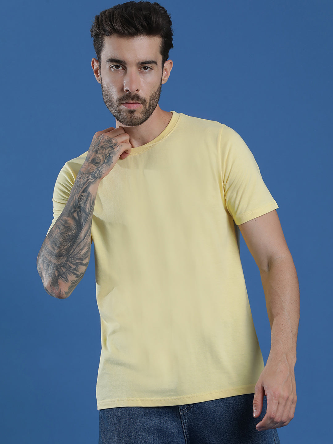 Single Jersey Round Neck Regular Fit Half Sleeve Casual T-Shirt
