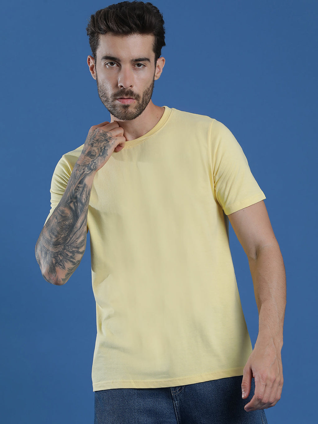 Single Jersey Round Neck Regular Fit Half Sleeve Casual T-Shirt