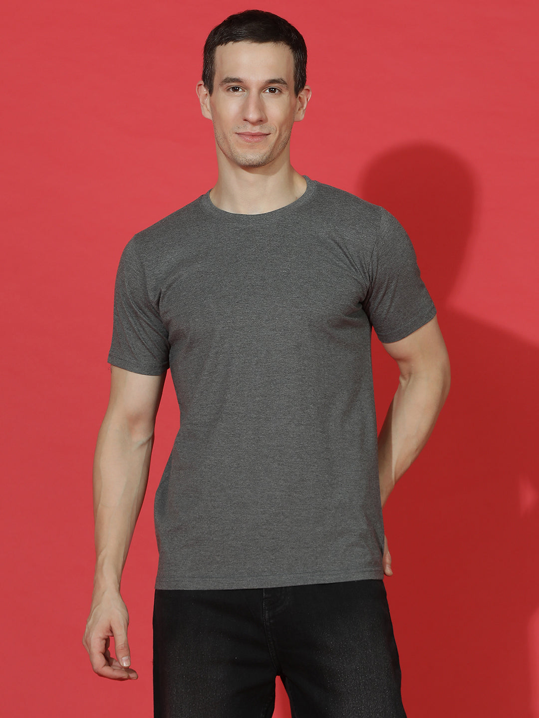 Single Jersey Round Neck Regular Fit Half Sleeve Casual T-Shirt
