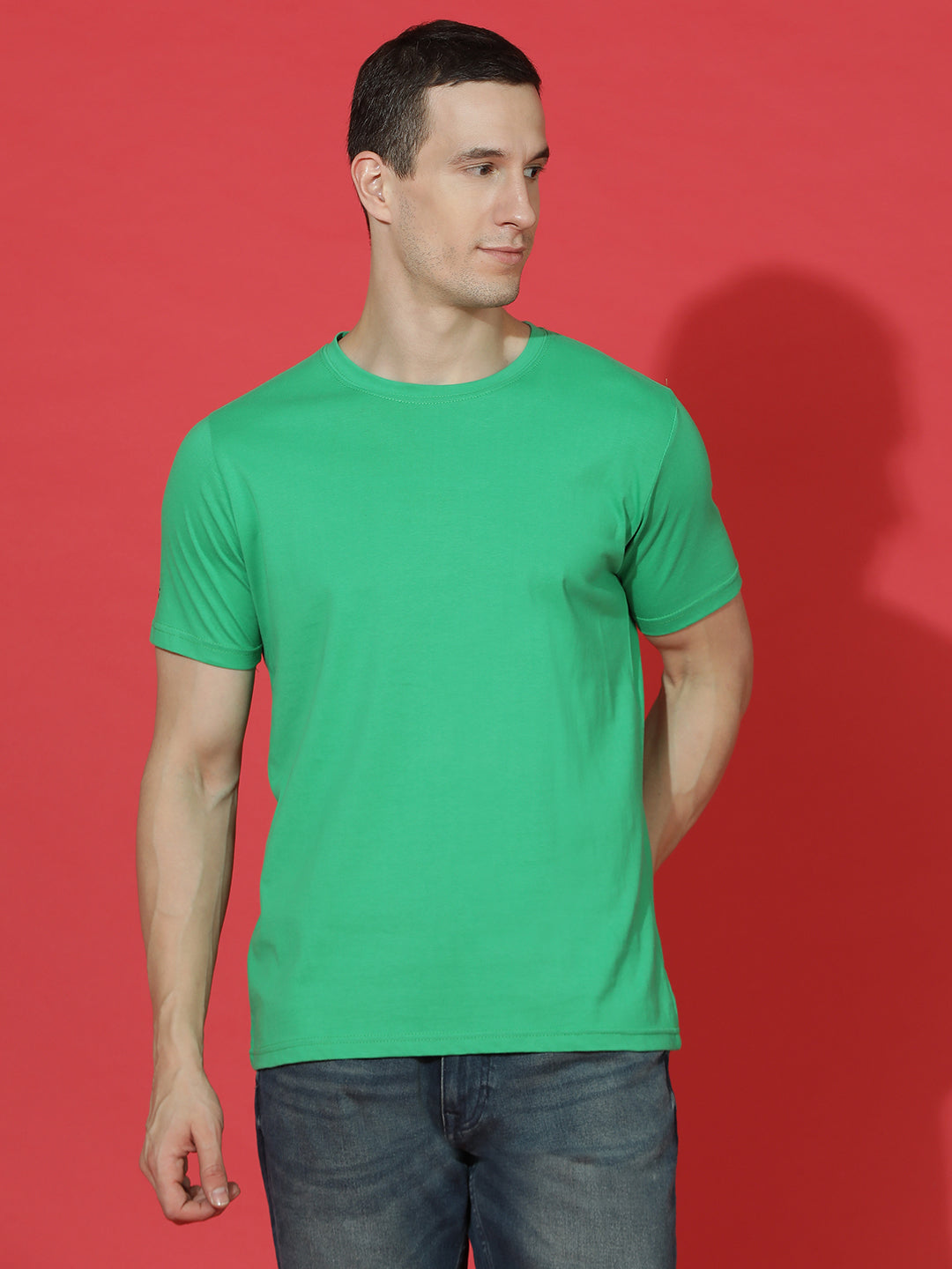 Single Jersey Round Neck Regular Fit Half Sleeve Casual T-Shirt