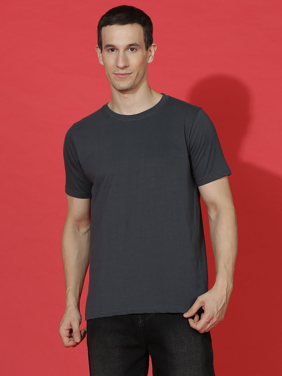Single Jersey Round Neck Regular Fit Half Sleeve Casual T-Shirt