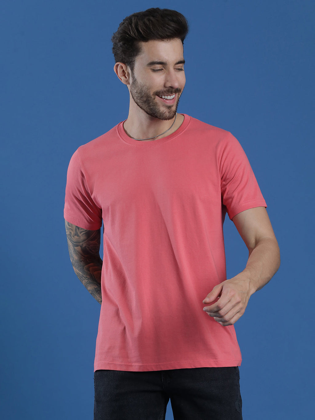 Single Jersey Round Neck Regular Fit Half Sleeve Casual T-Shirt