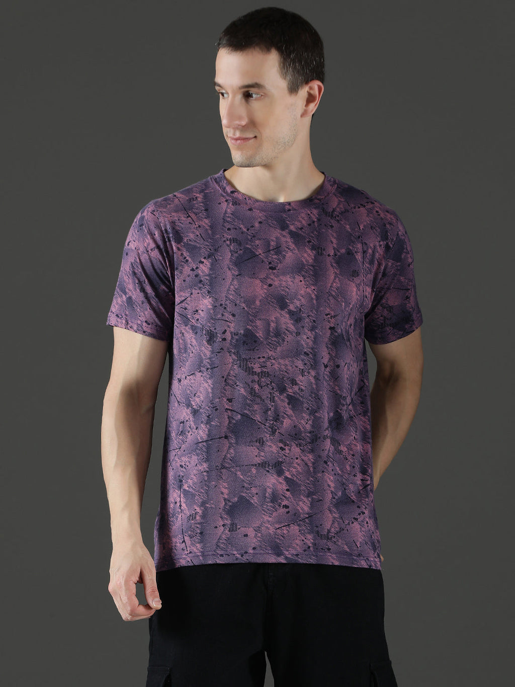 Single Jersey Round Neck Slim Fit Printed Half Sleeve T-Shirt