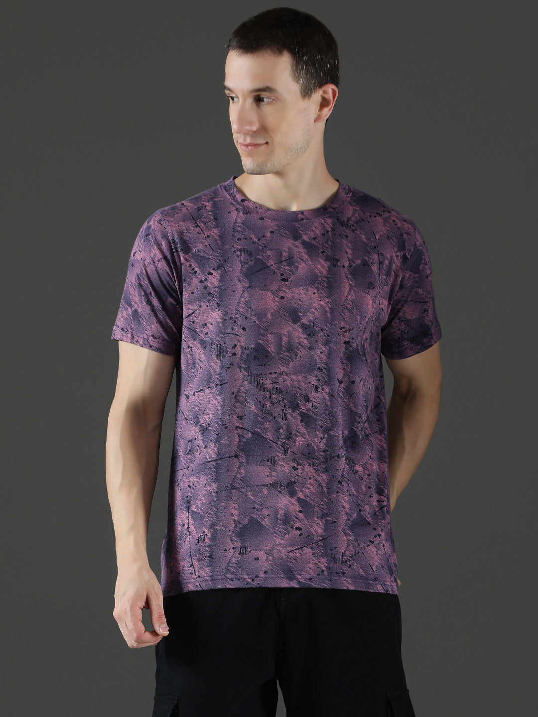 Single Jersey Round Neck Slim Fit Printed Half Sleeve T-Shirt