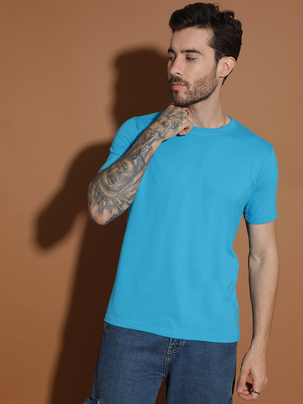 Single Jersey Round Neck Regular Fit Half Sleeve Casual T-Shirt