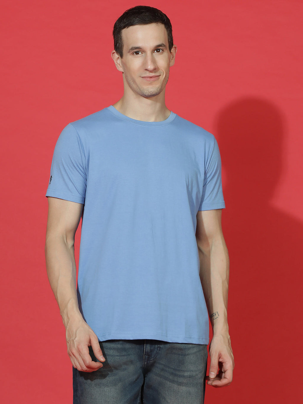 Single Jersey Round Neck Regular Fit Half Sleeve Casual T-Shirt