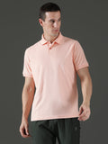 Dryfit Polyester Jacquard Textured Polo Neck Half Sleeve T-Shirt