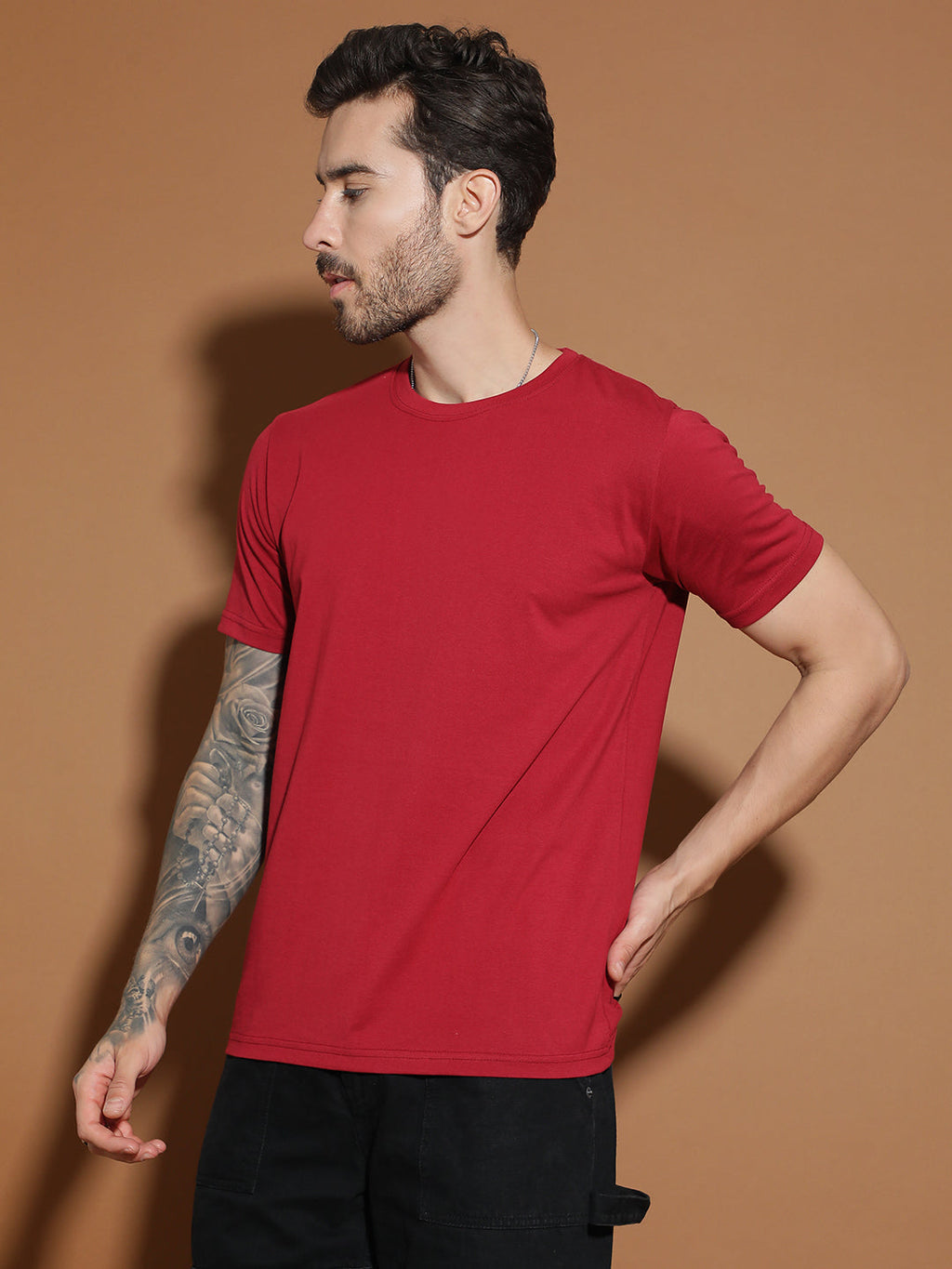 Single Jersey Round Neck Regular Fit Half Sleeve Casual T-Shirt