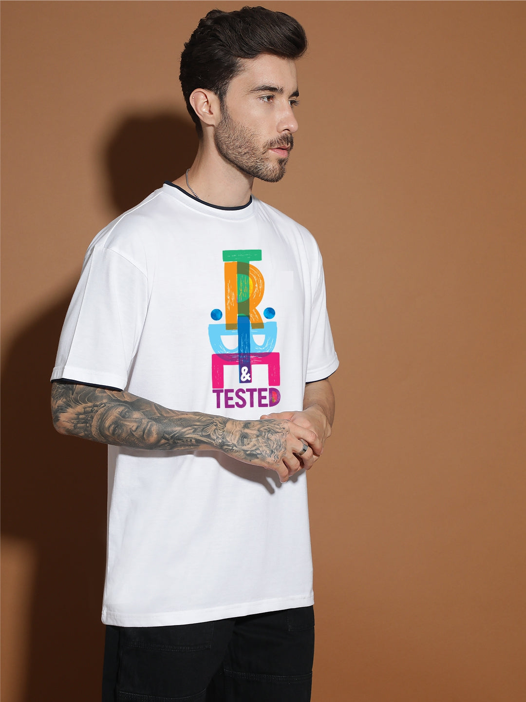 Breezer Tribe Oversized Printed Drop Shoulder T-Shirt