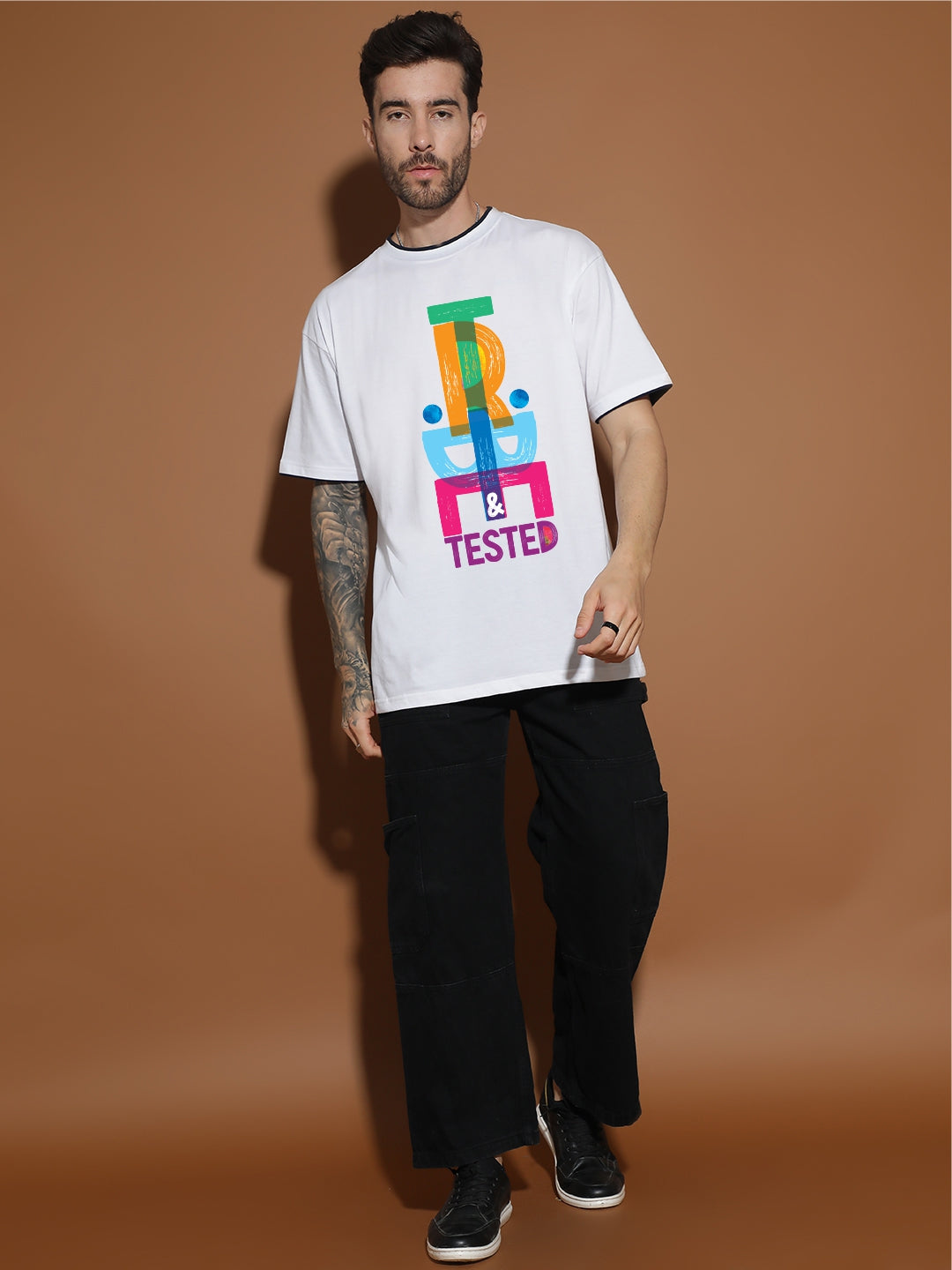 Breezer Tribe Oversized Printed Drop Shoulder T-Shirt